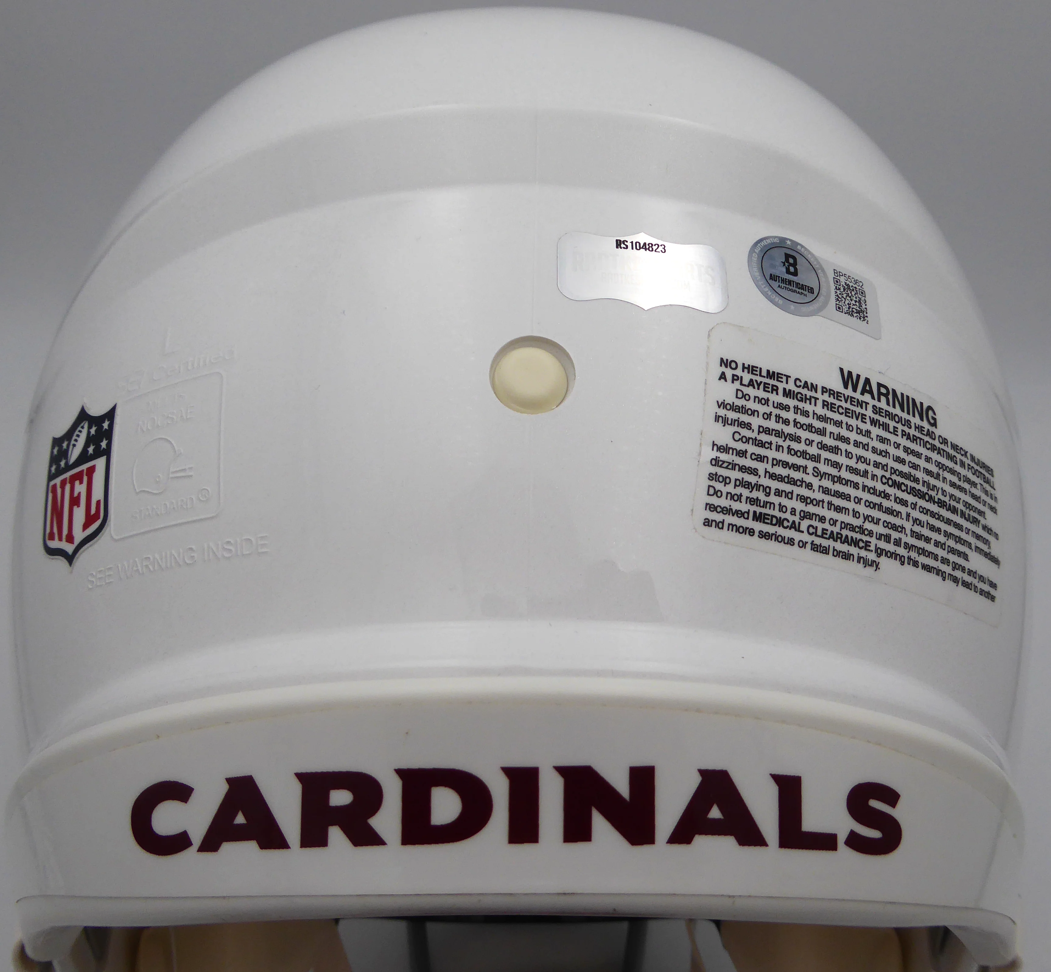Simeon Rice Autographed Authentic Full Size Helmet Arizona Cardinals With Visor Beckett BAS QR #BP55362 - Image 5