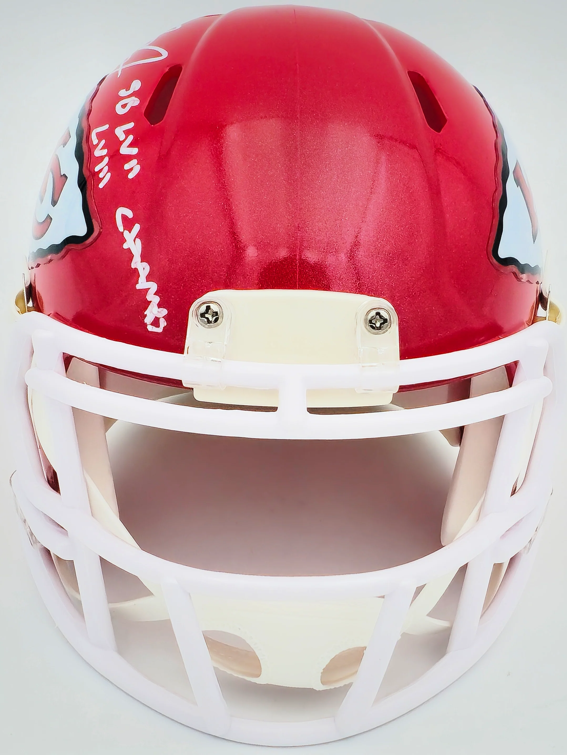Skyy Moore Autographed Kansas City Chiefs Red Speed Mini Helmet "SB LVII LVIII Champs" Beckett BAS Witness Stock #224839 - Image 3