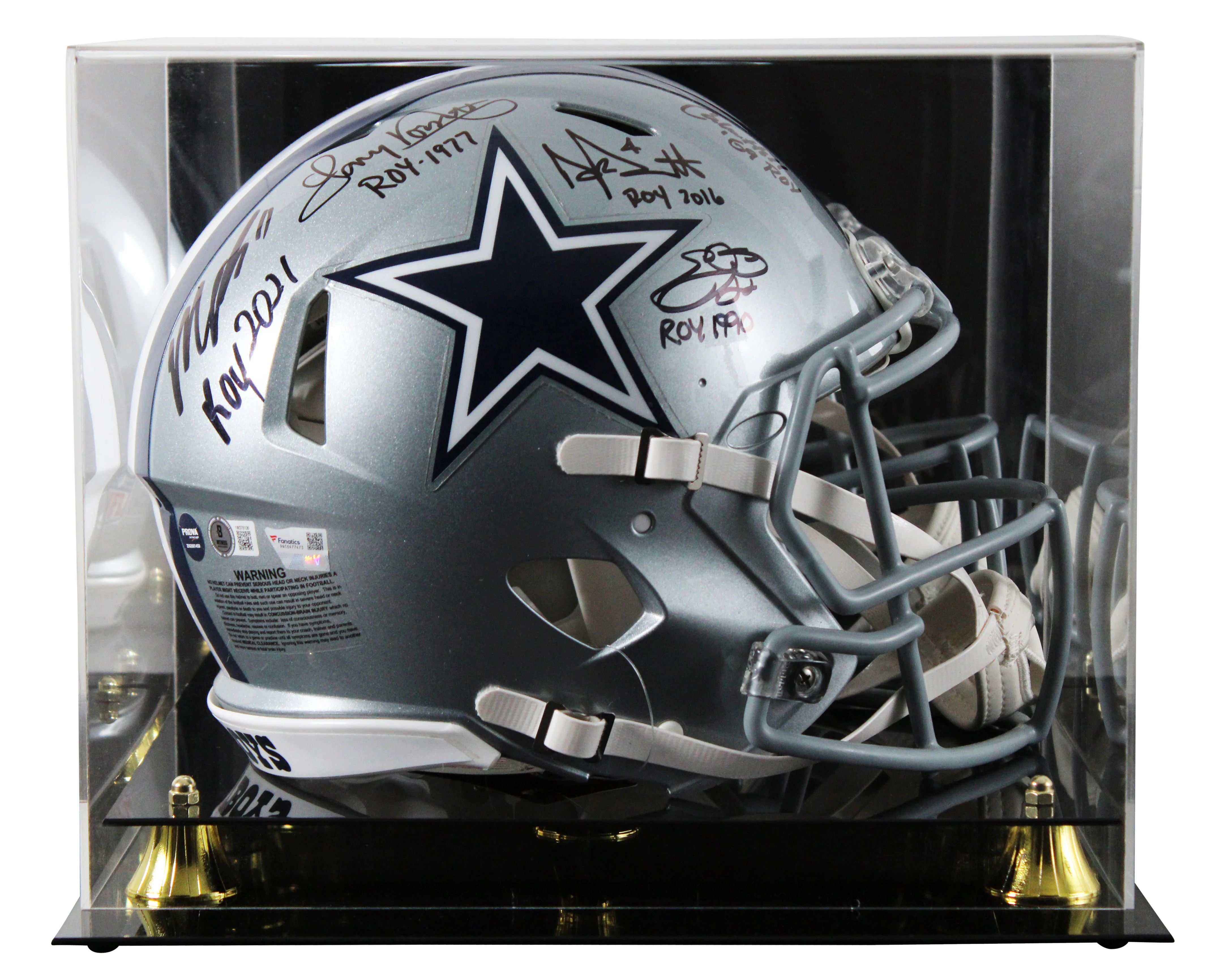 Smith, Dorsett, Parsons, Prescott +1 Signed F/S Speed Proline Helmet w/ Case BAS
