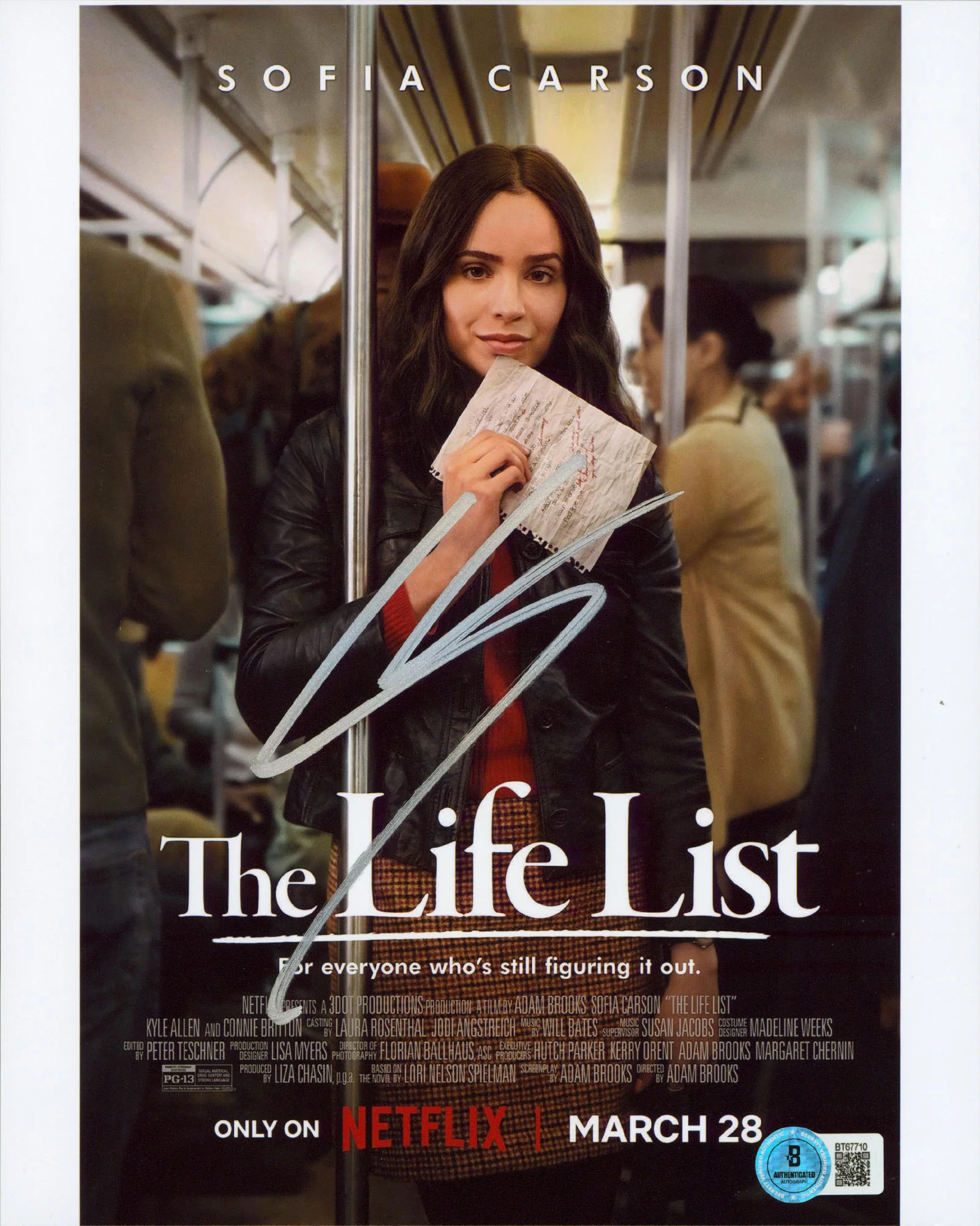 Sofia Carson The Life List Authentic Signed 8x10 Vertical Photo BAS #BT67710 - Image 2