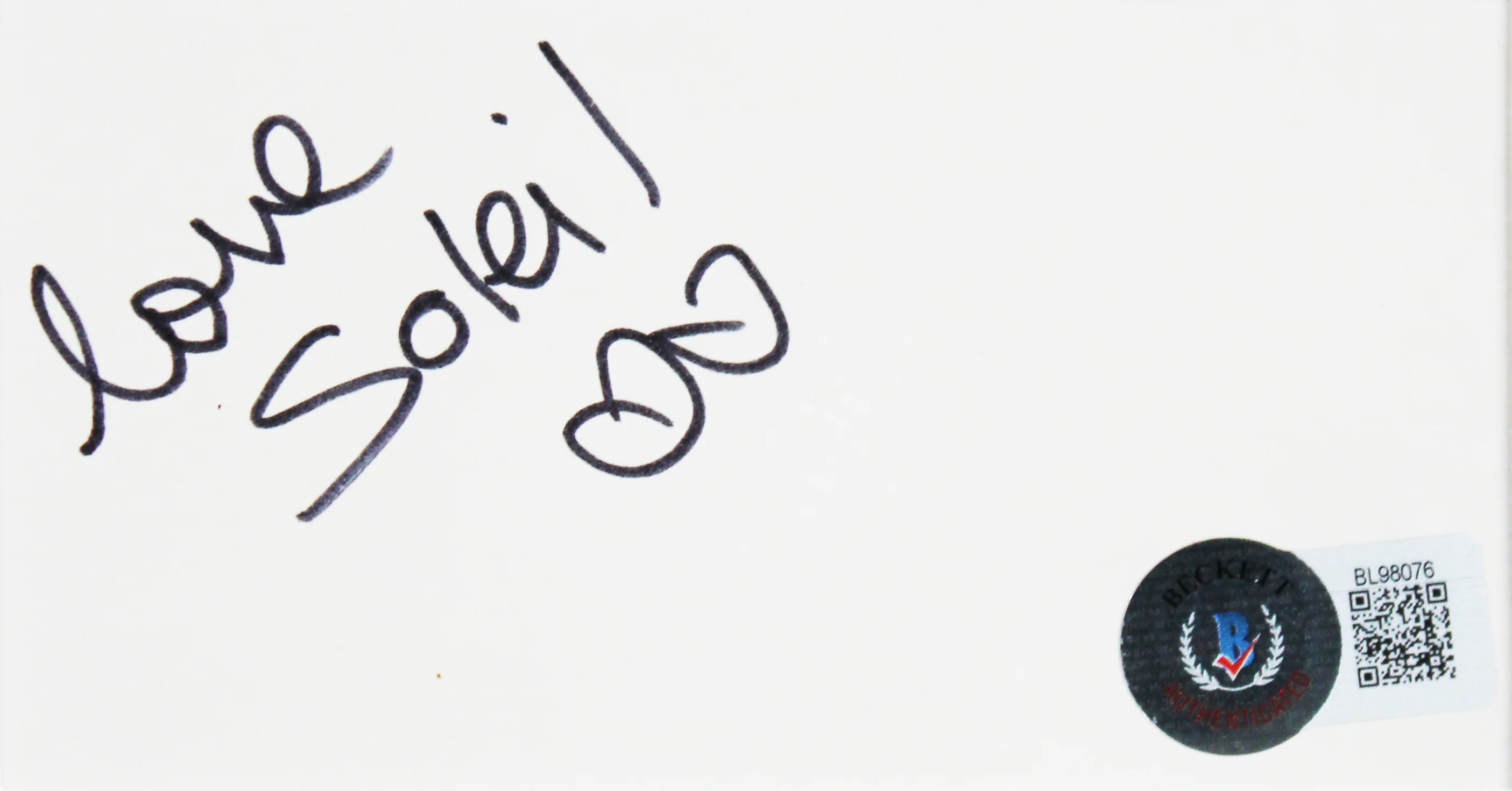 Soleil Moon Frye Punky Brewster Signed & Framed 3x5 Index Card BAS #BL98076 - Image 3