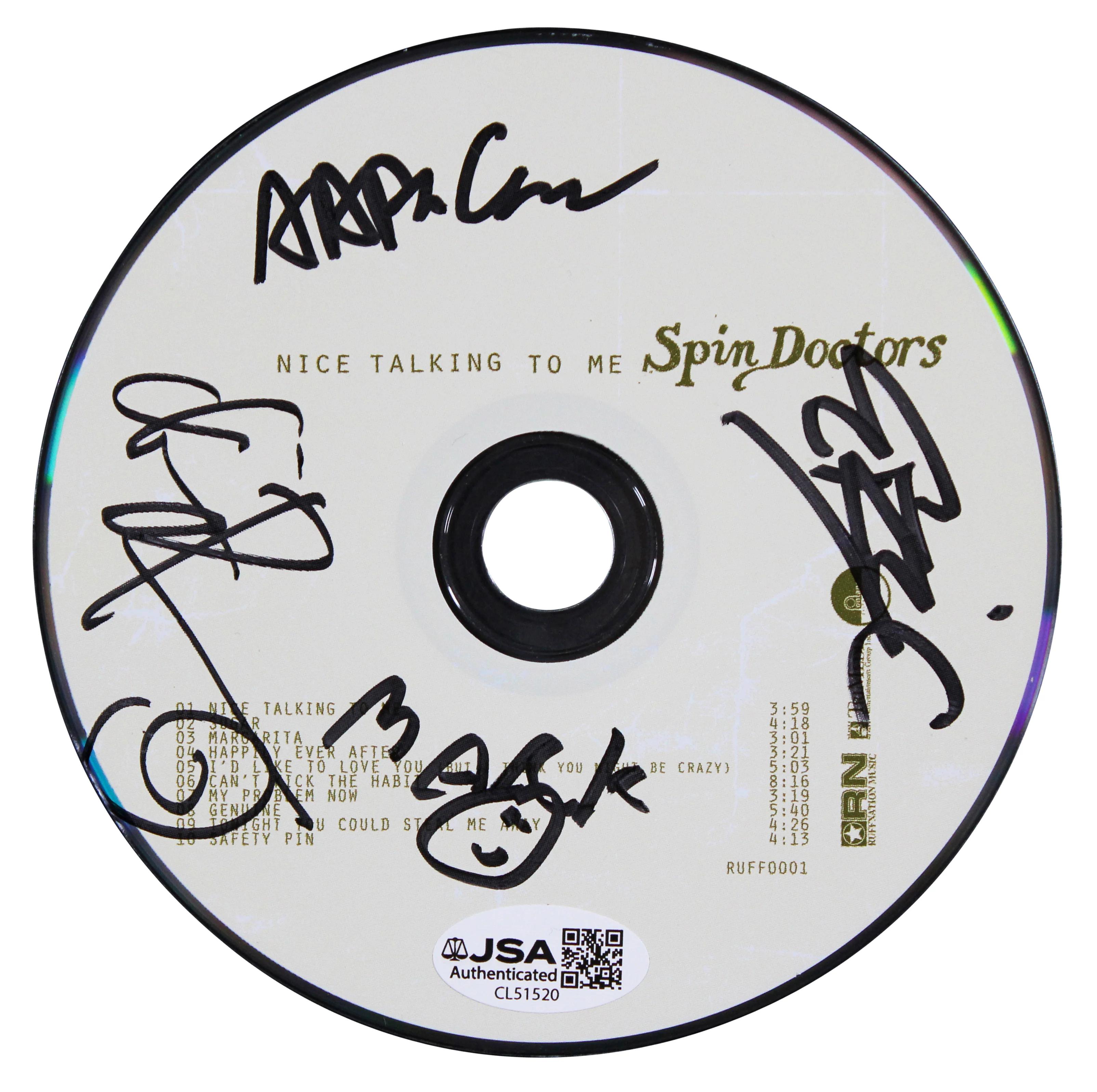 Spin Doctors (4) Barron, Schenkman, White & Comess Signed CD Booklet JSA - Image 2