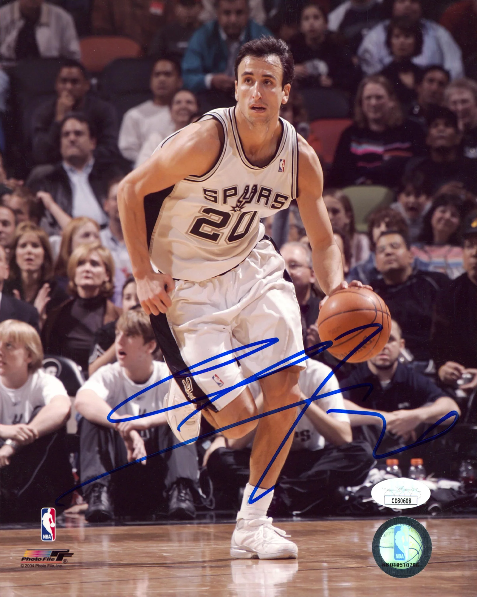 Spurs Manu Ginobili Authentic Signed 8x10 Vertical PhotoFile Photo JSA #CD80608 - Image 2