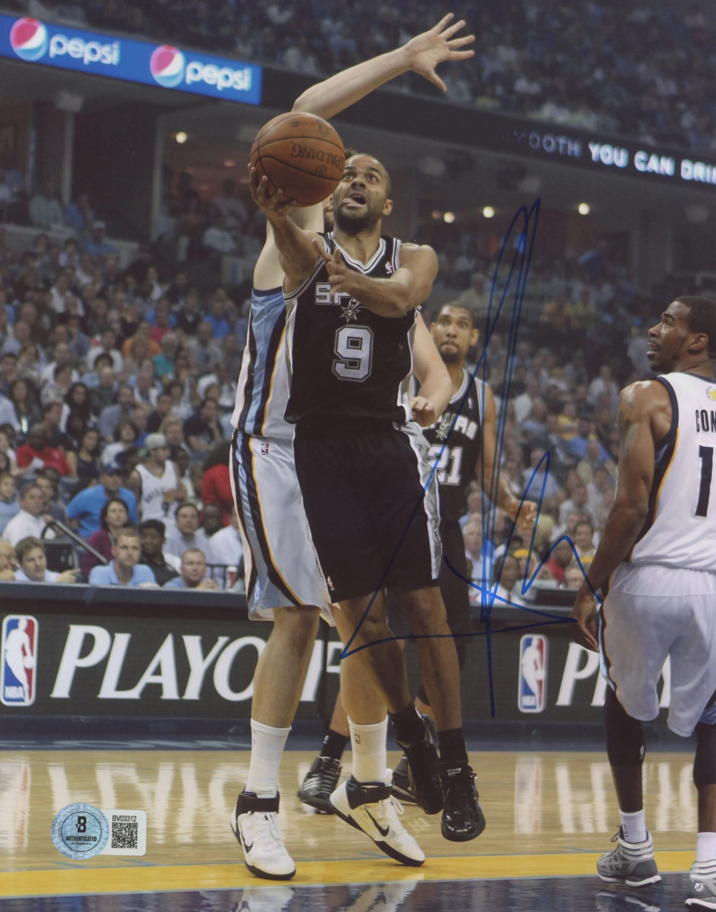 Spurs Tony Parker Authentic Signed 8x10 Vertical Photo Autographed BAS #BV03312 - Image 2