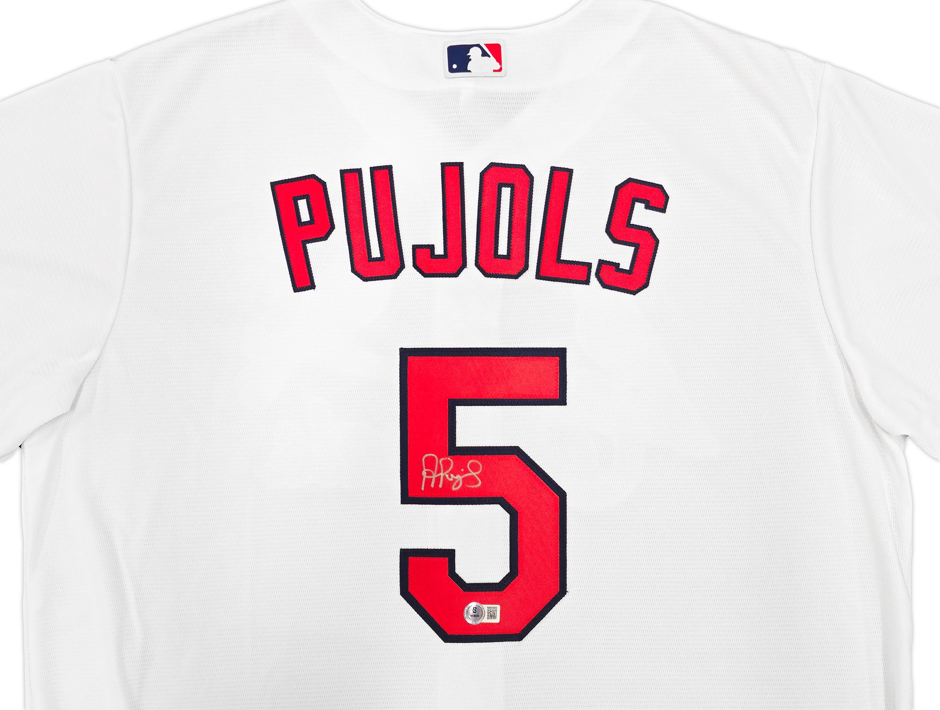 St. Louis Cardinals Albert Pujols Autographed White Nike Jersey Size XL Beckett BAS Witness Stock #235725 - Image 3