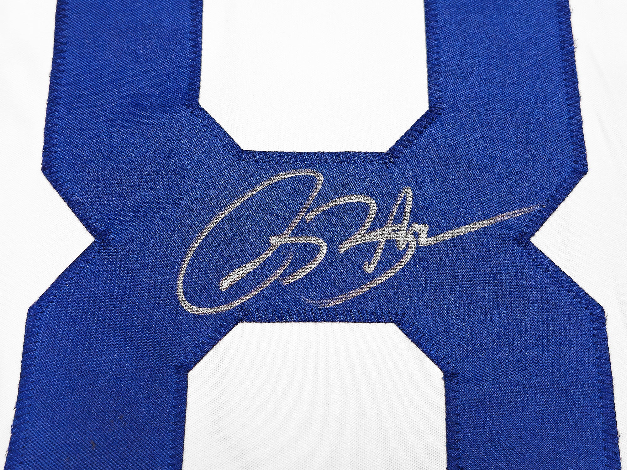 St. Louis Rams Isaac Bruce Autographed White Jersey "HOF 20" Beckett BAS Witness Stock #230164 - Image 4