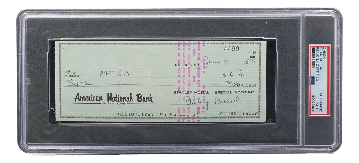 Stan Musial St. Louis Cardinals Signed Bank Check PSA/DNA 85025600 - Image 4