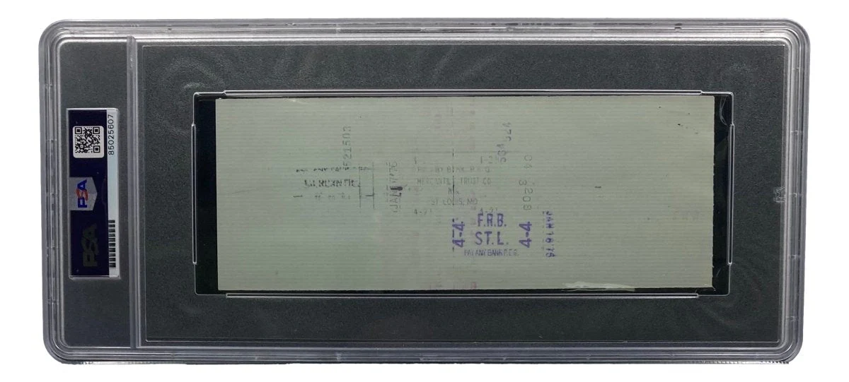 Stan Musial St. Louis Cardinals Signed Bank Check PSA/DNA 85025607 - Image 2