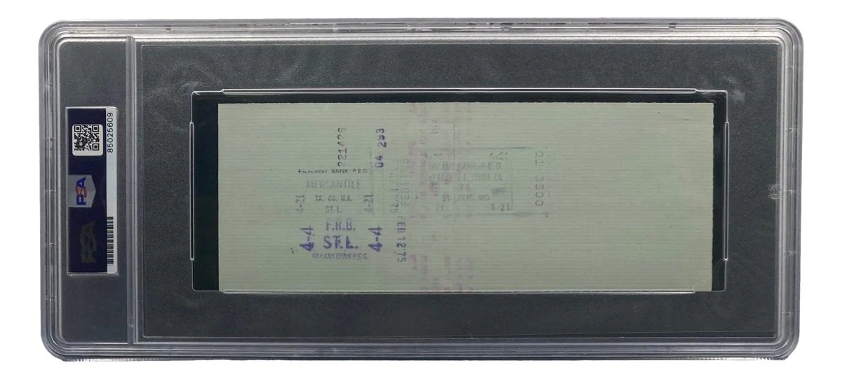 Stan Musial St. Louis Cardinals Signed Bank Check PSA/DNA 85025609 - Image 2
