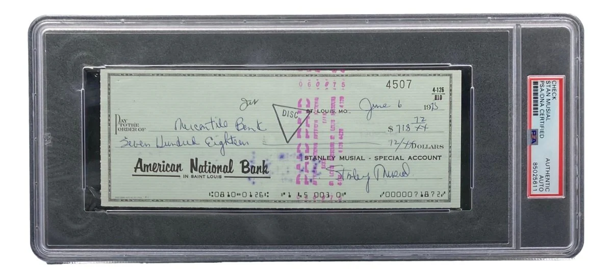 Stan Musial St. Louis Cardinals Signed Bank Check PSA/DNA 85025611