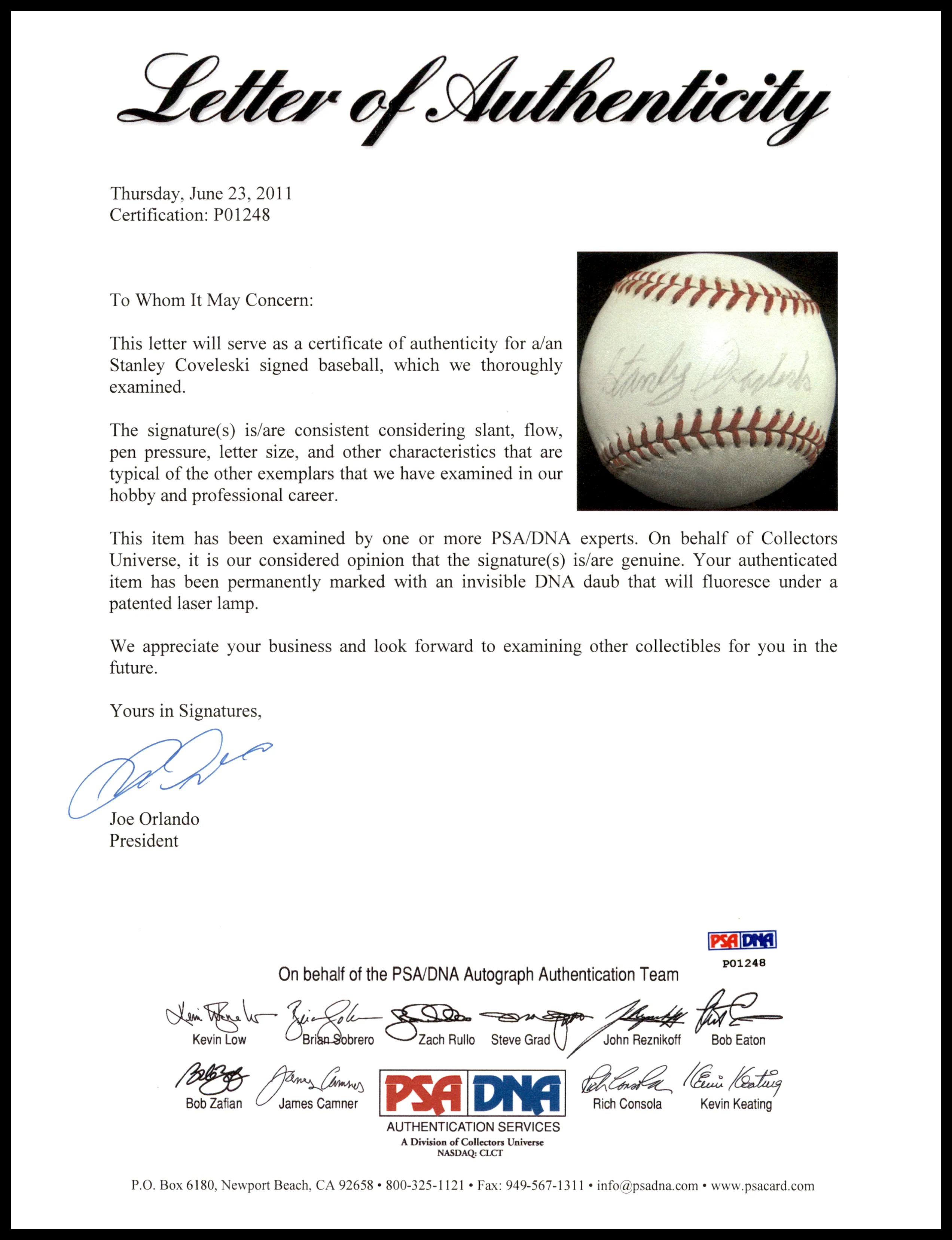 Stanley Coveleski Autographed Official MacPhail AL Baseball Cleveland Indians PSA/DNA #P01248 - Image 5