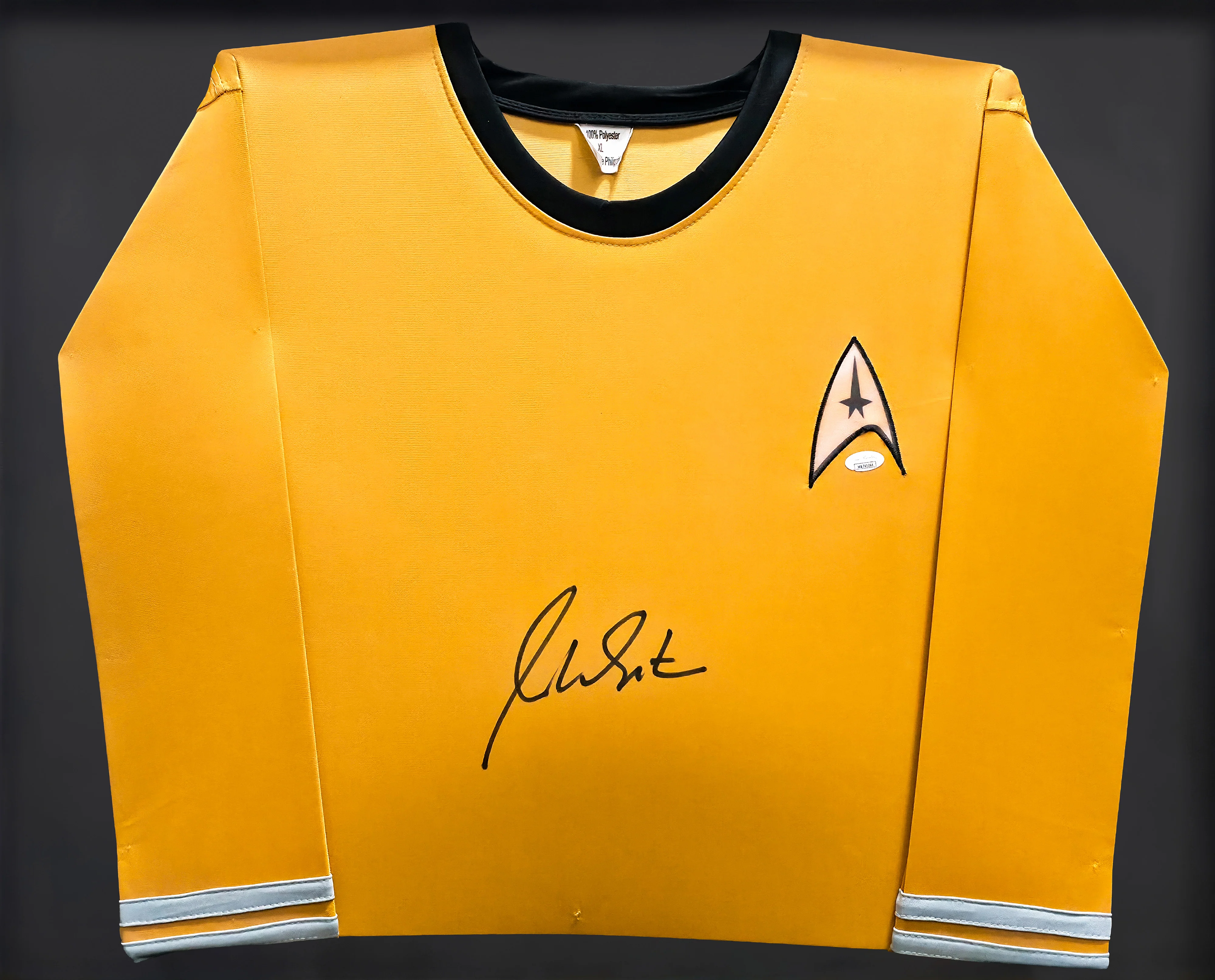 Star Trek William Shatner Autographed Framed Gold Uniform Jersey JSA Stock #256417 - Image 2