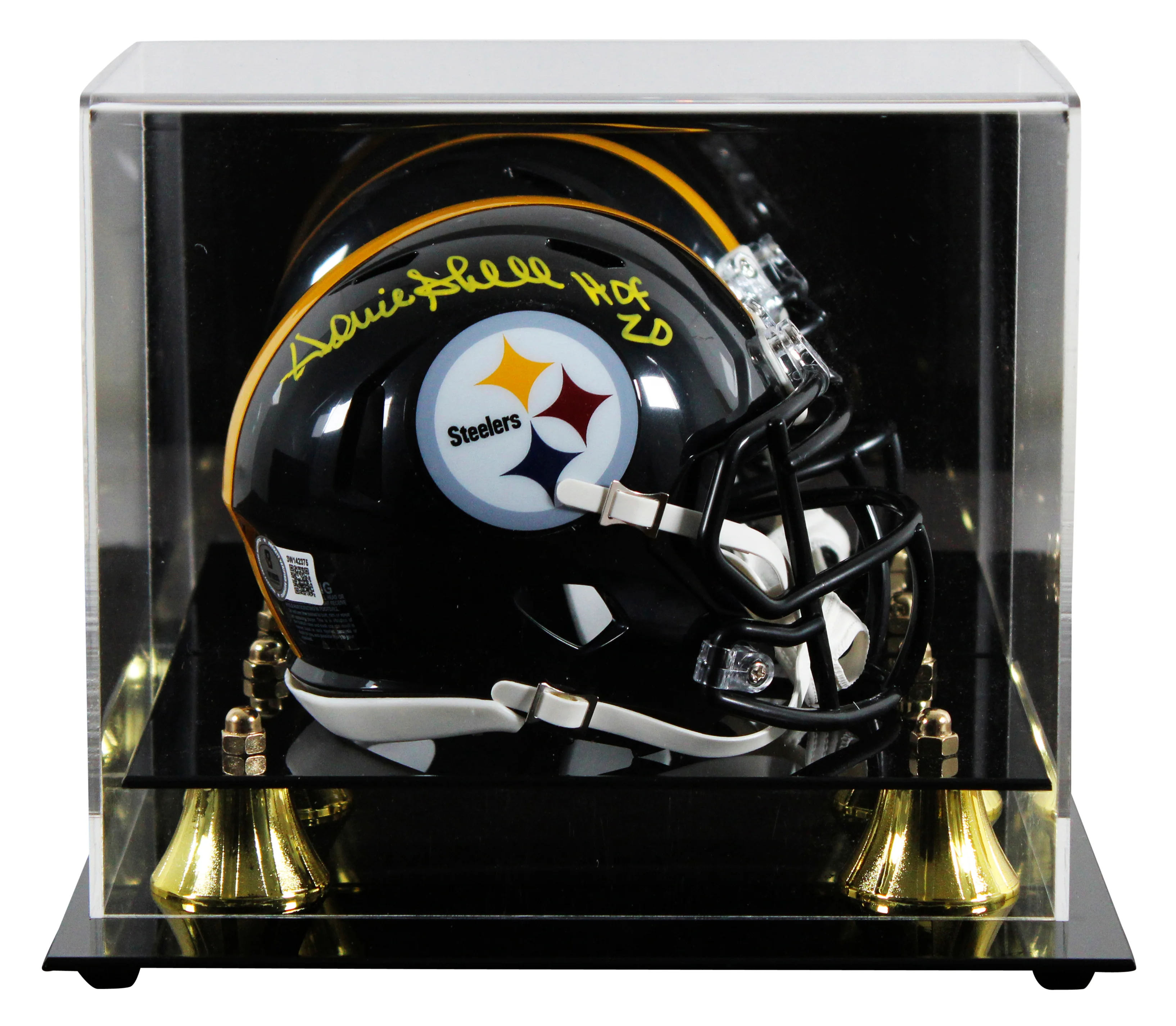 Steelers Donnie Shell "HOF 2020" Signed Speed Mini Helmet W/ Case BAS Witnessed - Image 2