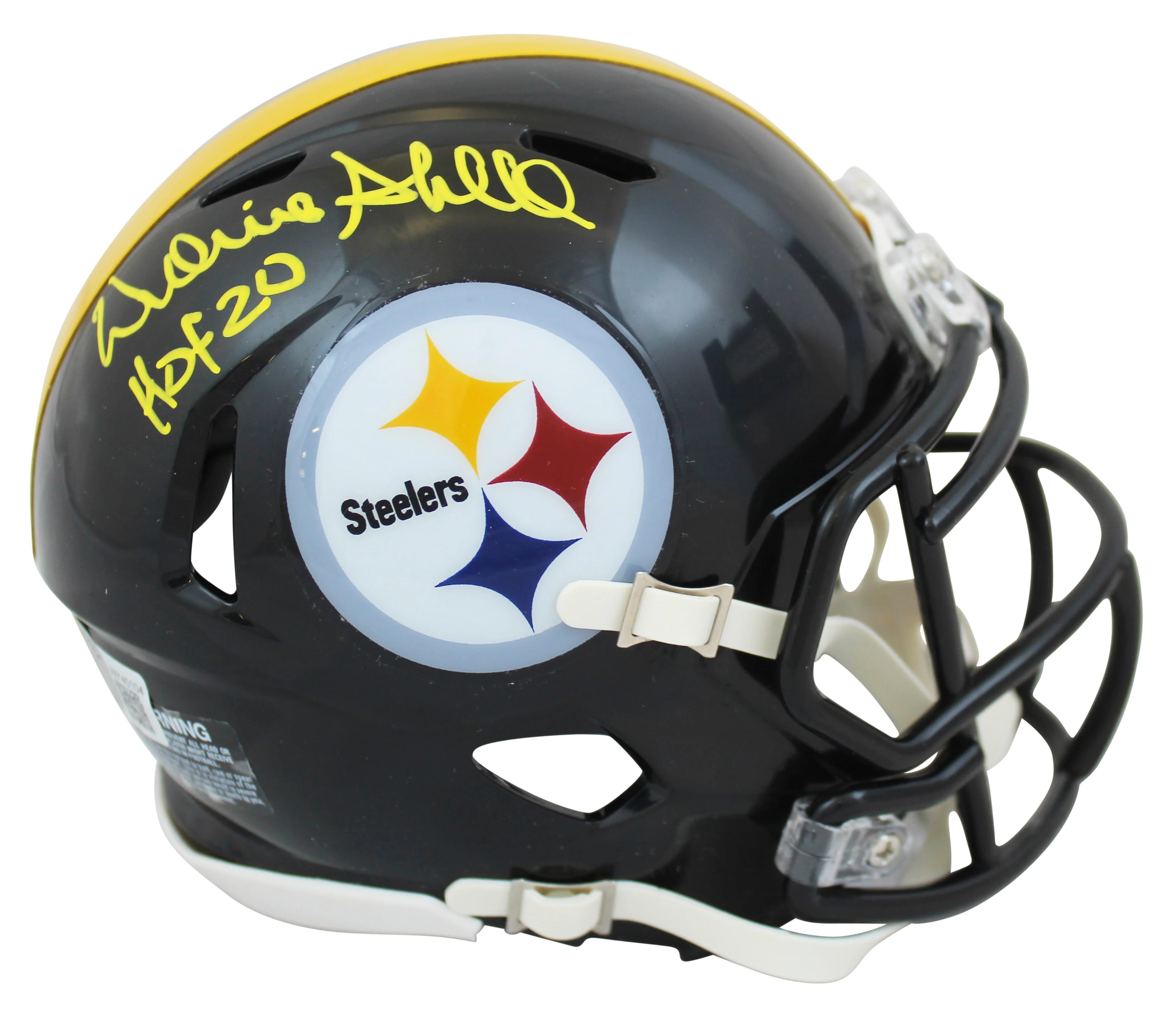 Steelers Donnie Shell "HOF 2020" Signed Speed Mini Helmet W/ Case BAS Witnessed - Image 3