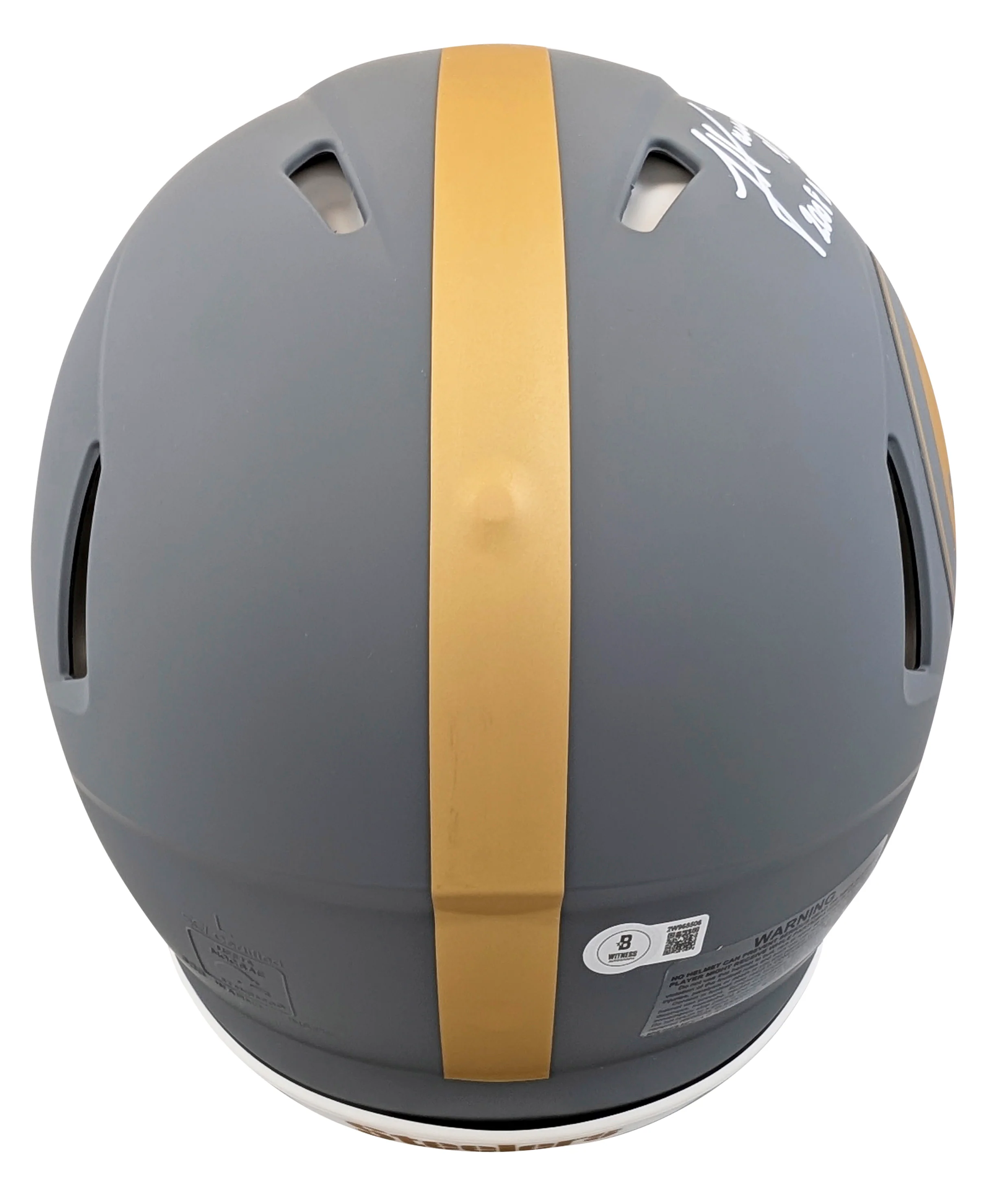 Steelers Harrison & Polamalu "DPOY" Signed Slate F/S Speed Proline Helmet BAS W - Image 3