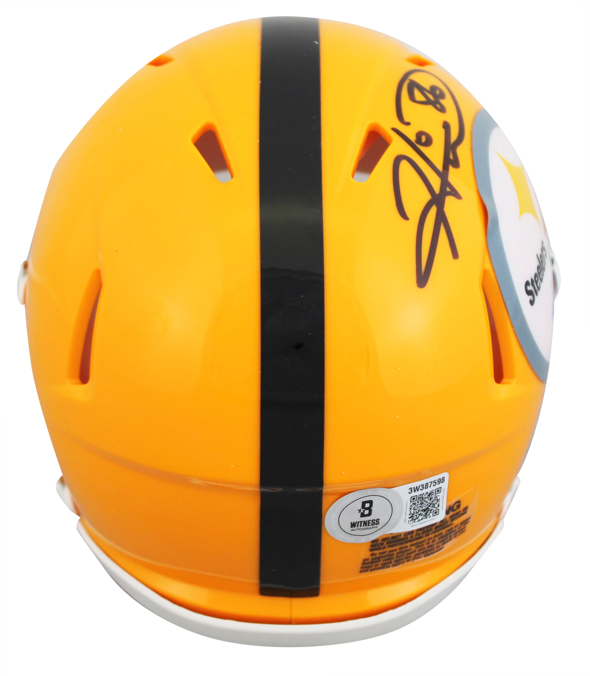 Steelers Hines Ward Signed 1962 Throwback Speed Mini Helmet BAS Witnessed - Image 3