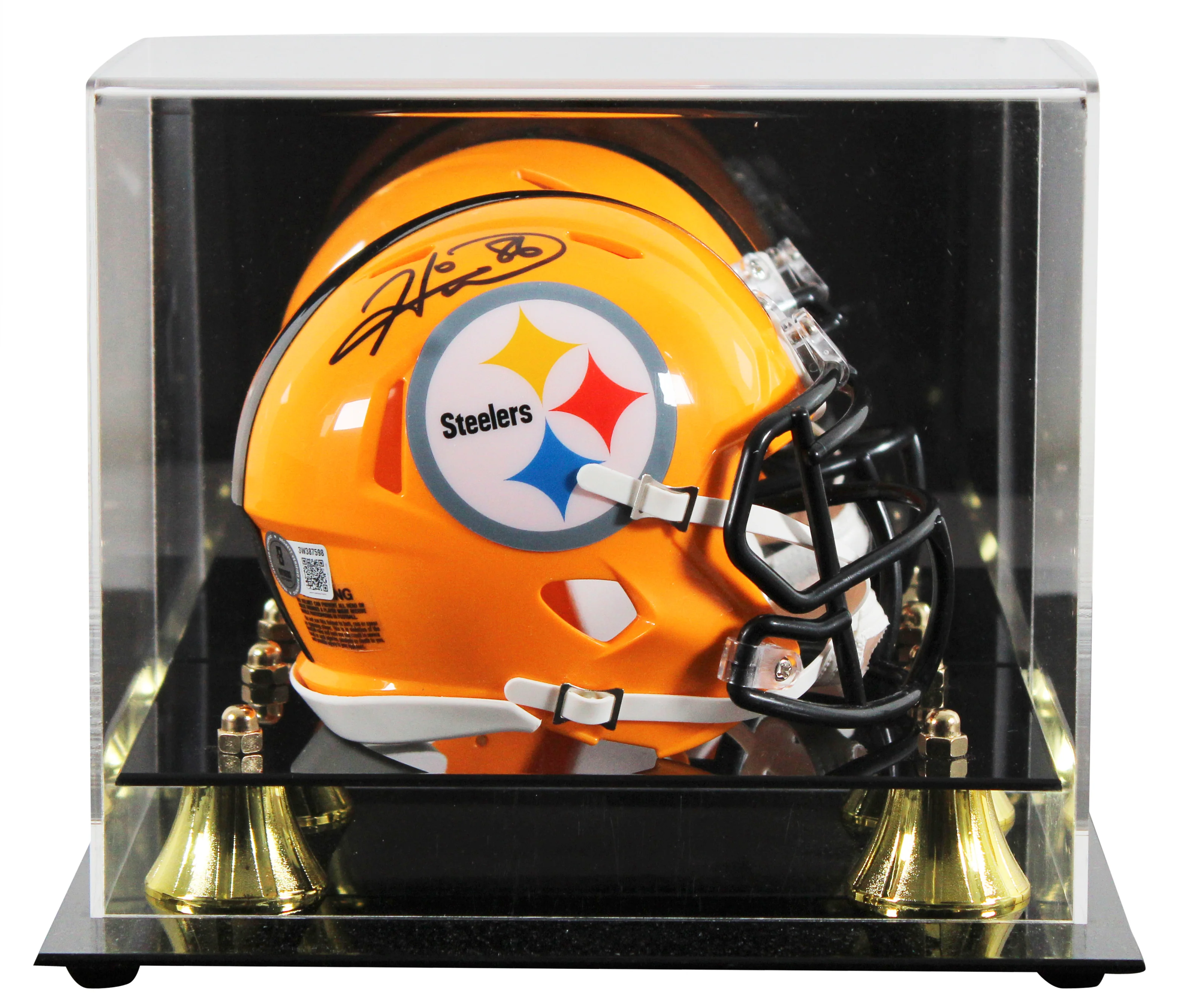 Steelers Hines Ward Signed 1962 Throwback Speed Mini Helmet w/ Case BAS Witness - Image 2
