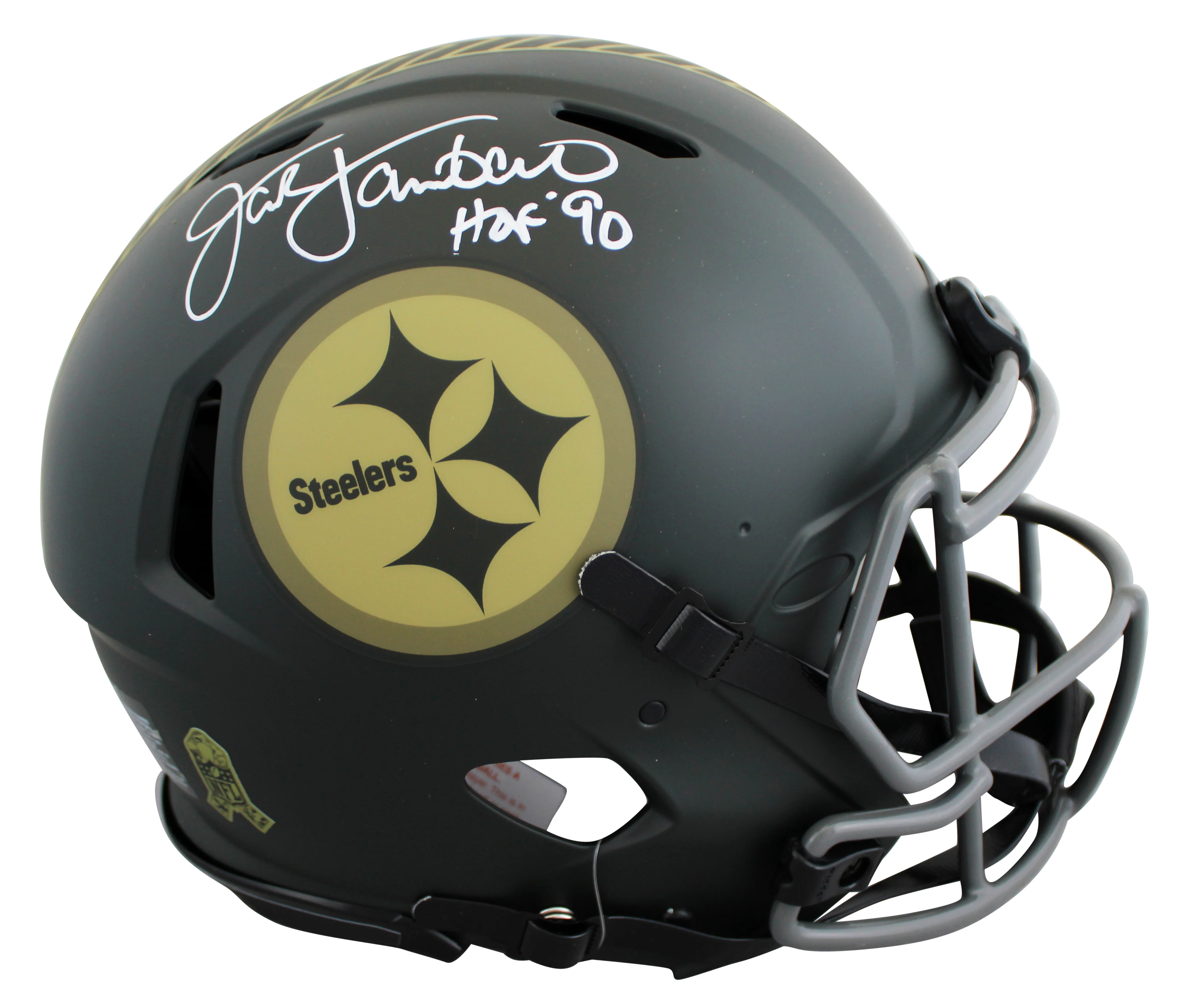 Steelers Jack Lambert "HOF 90" Signed STS IV F/S Speed Proline Helmet BAS Wit - Image 2