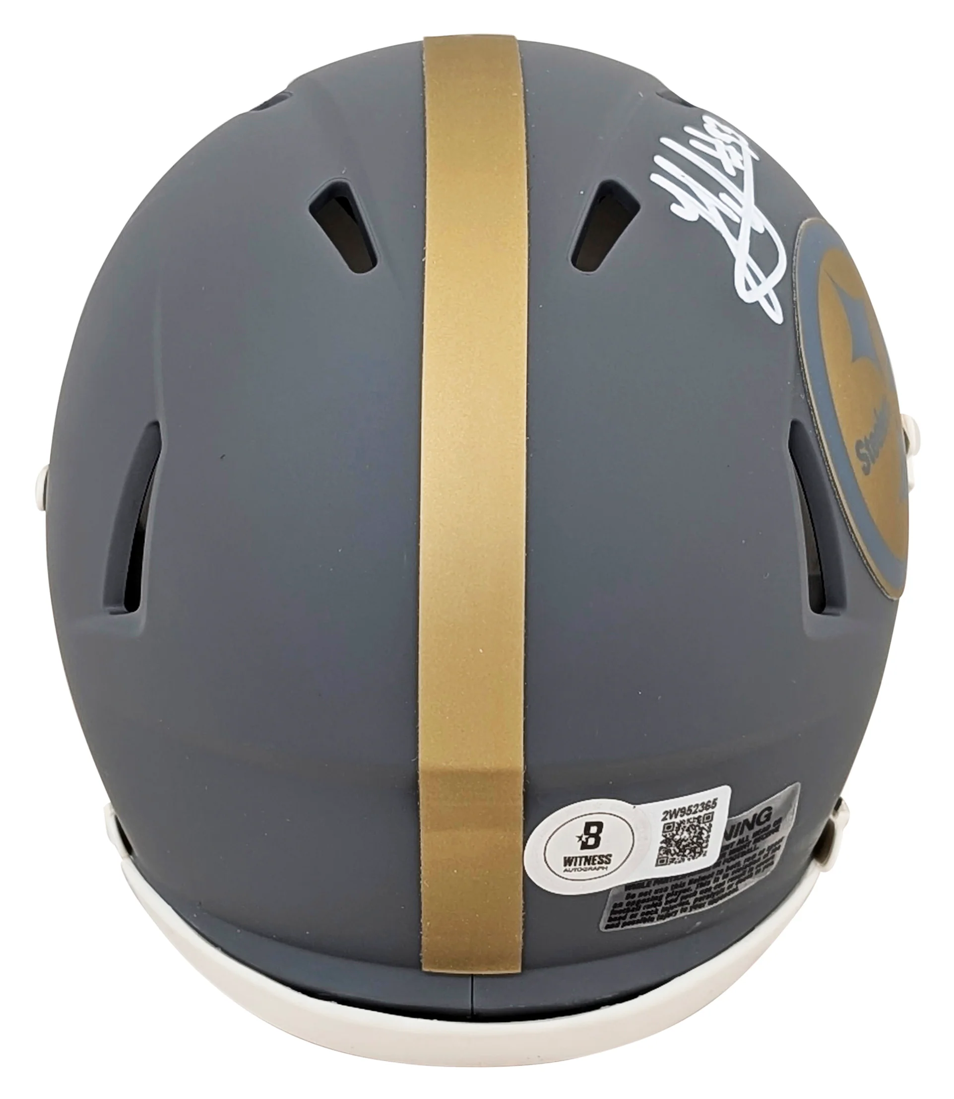 Steelers Jack Sawyer Authentic Signed Slate Speed Mini Helmet BAS Witnessed - Image 3