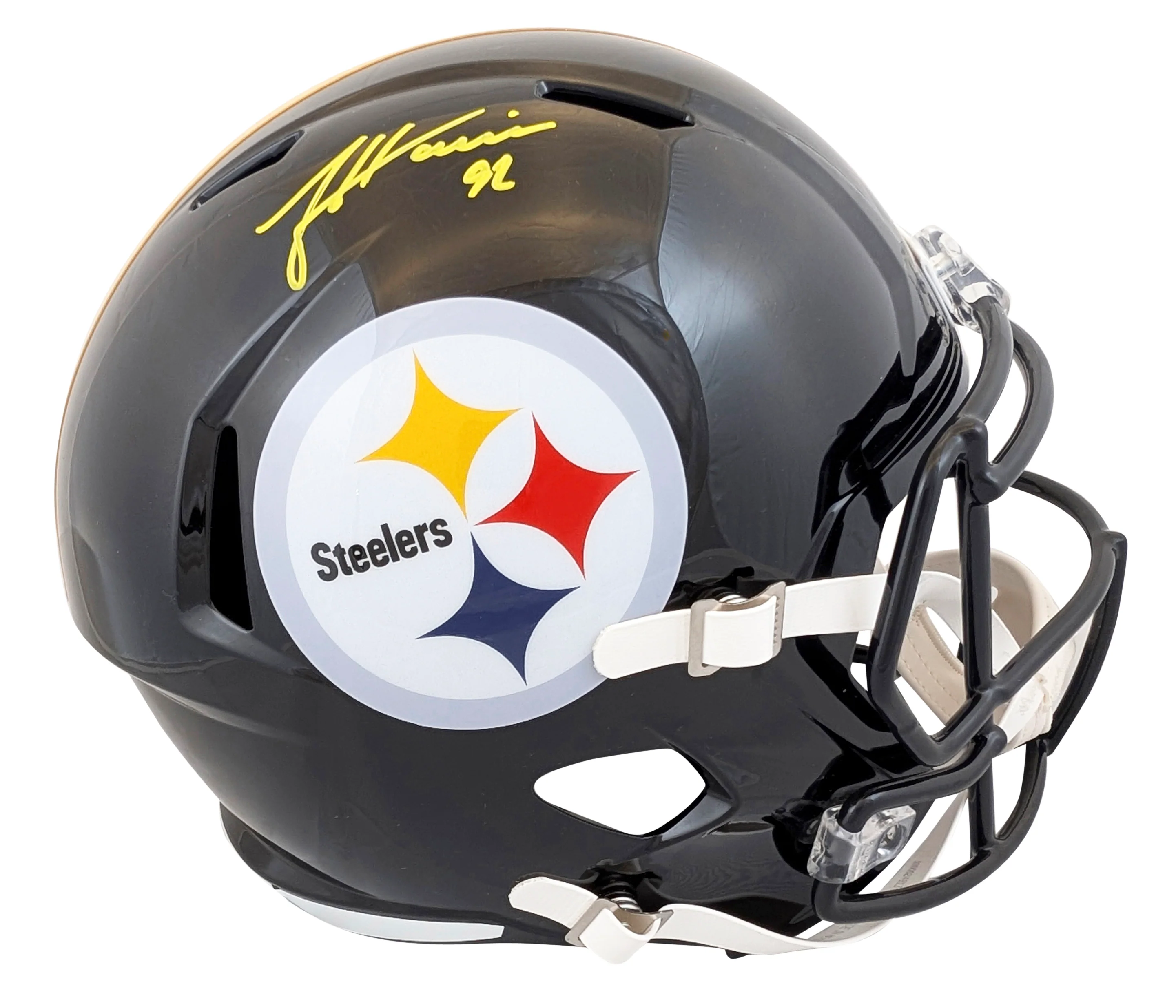 Steelers James Harrison Signed Full Size Speed Rep Helmet BAS Witnessed - Image 2