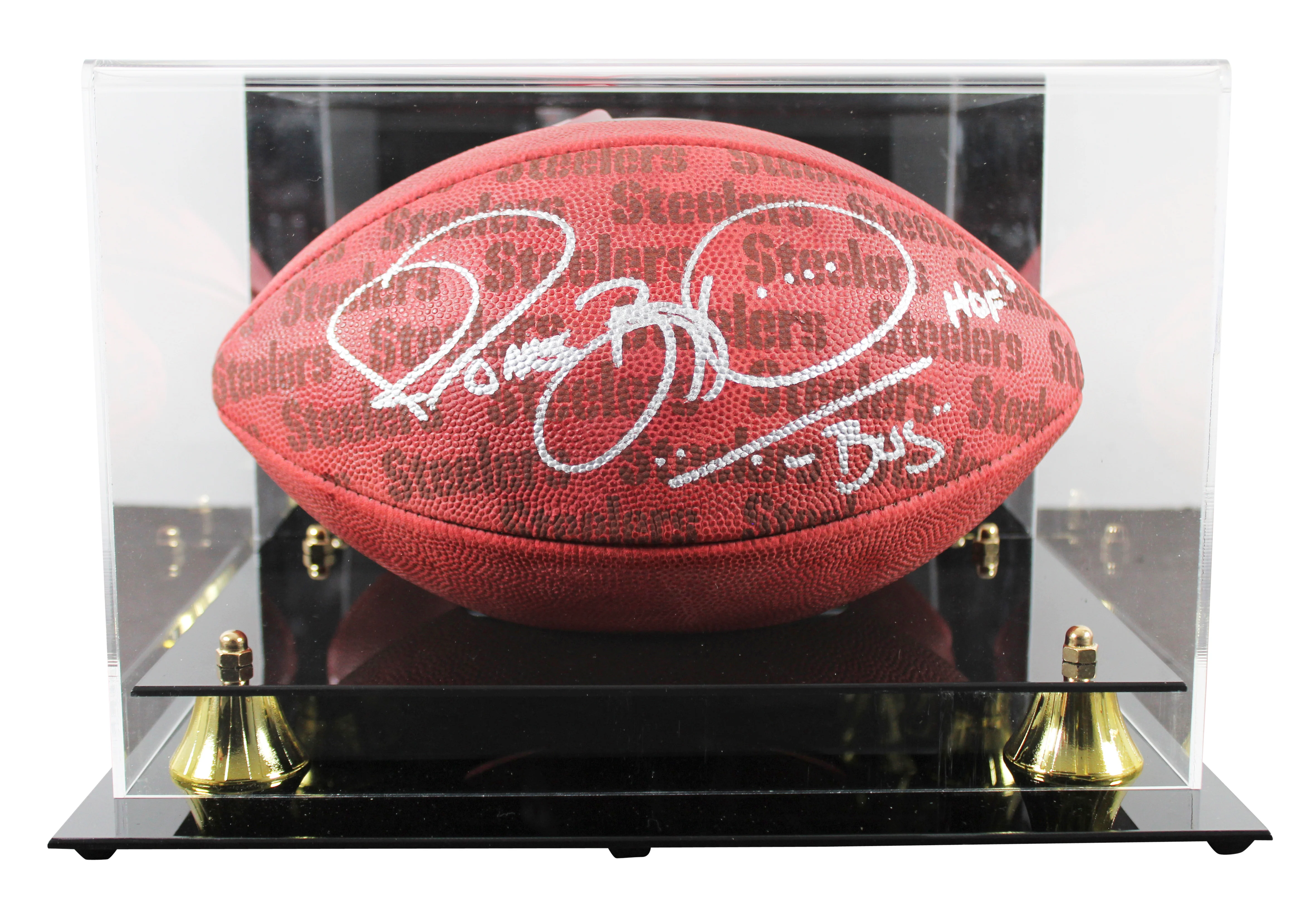 Steelers Jerome Bettis "2x Insc" Signed The Duke Showcase Football W/ Case BAS W - Image 2