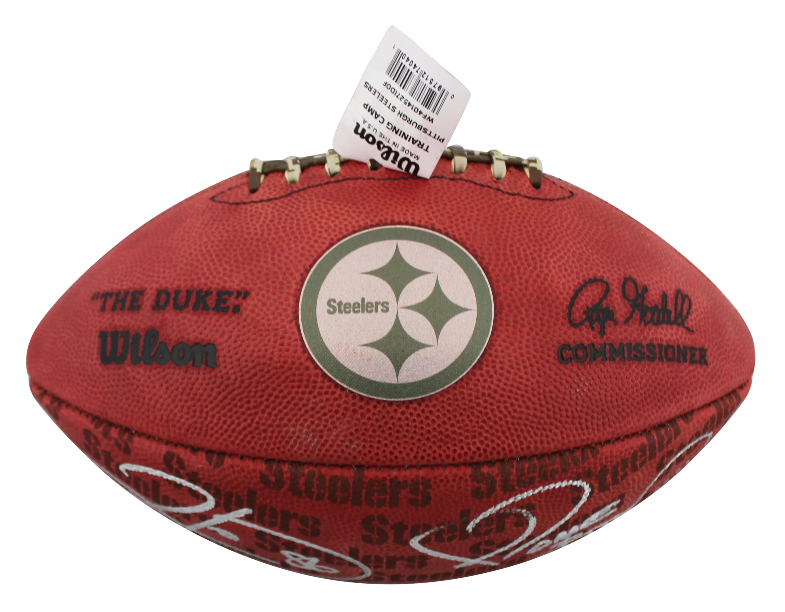 Steelers Jerome Bettis & Hines Ward Signed "Duke" Team Showcase Football BAS W - Image 4