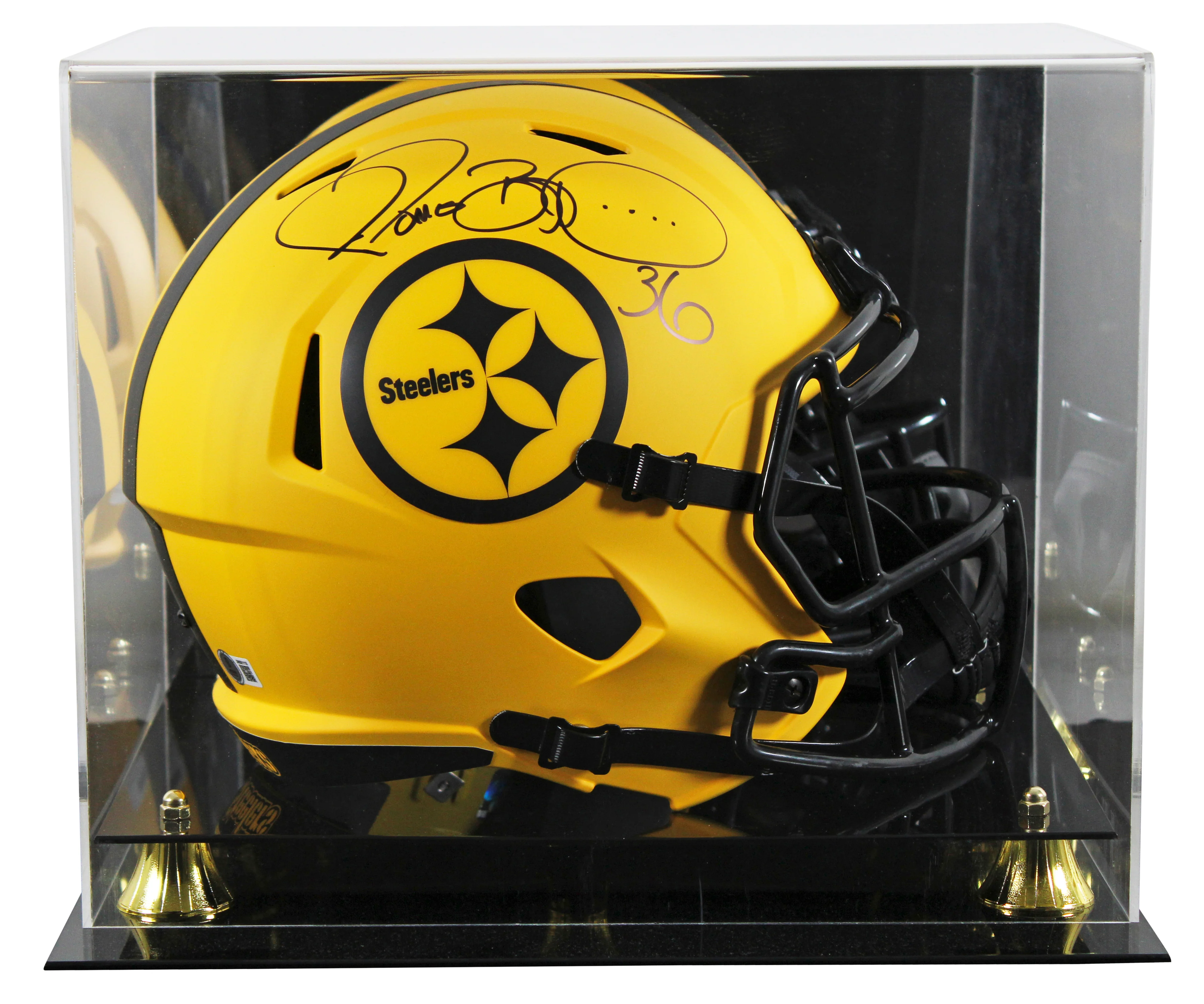 Steelers Jerome Bettis Signed Rave Full Size Speed Rep Helmet W/ Case BAS Wit - Image 2