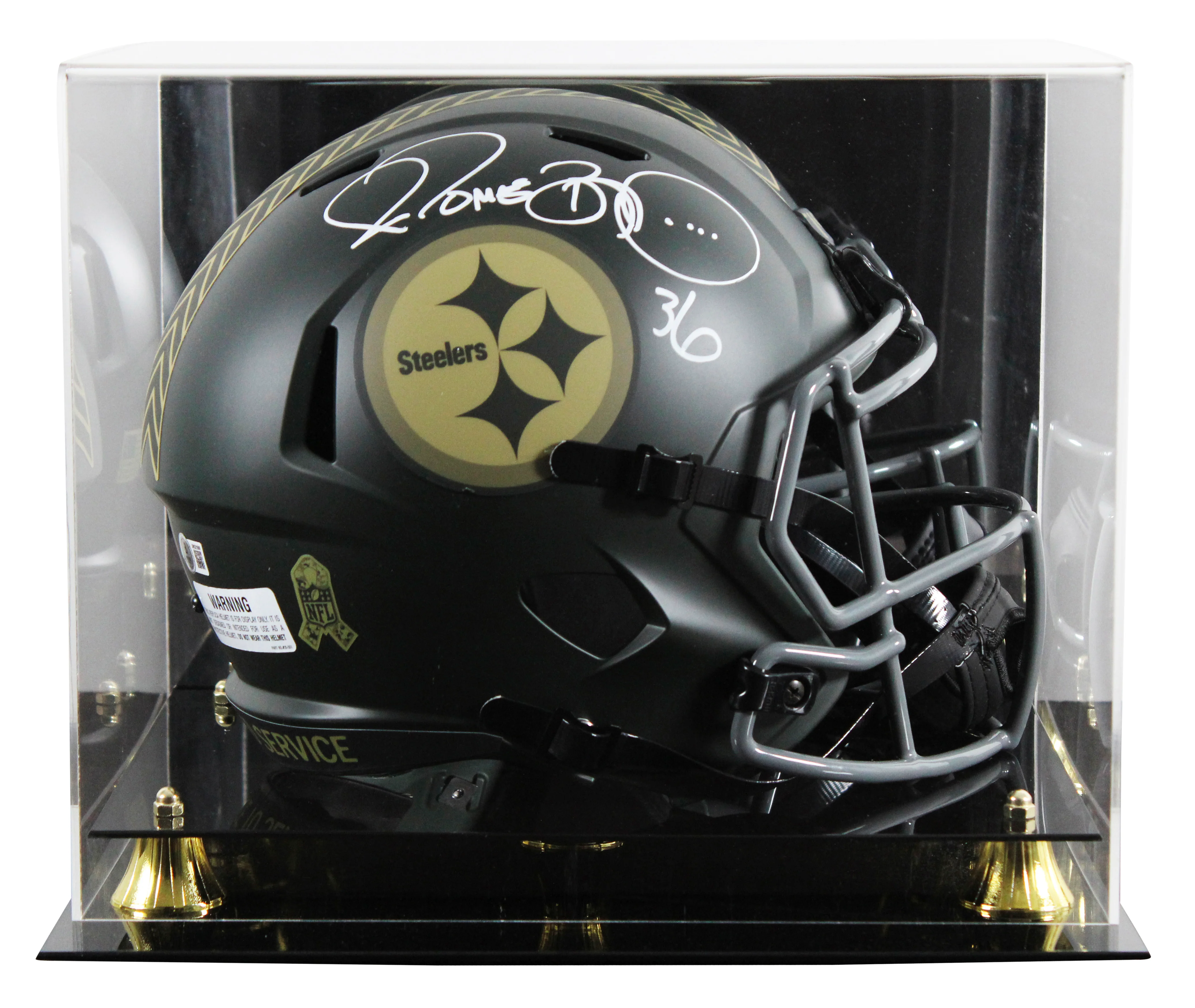 Steelers Jerome Bettis Signed STS IV Full Size Speed Rep Helmet W/ Case BAS Wit
