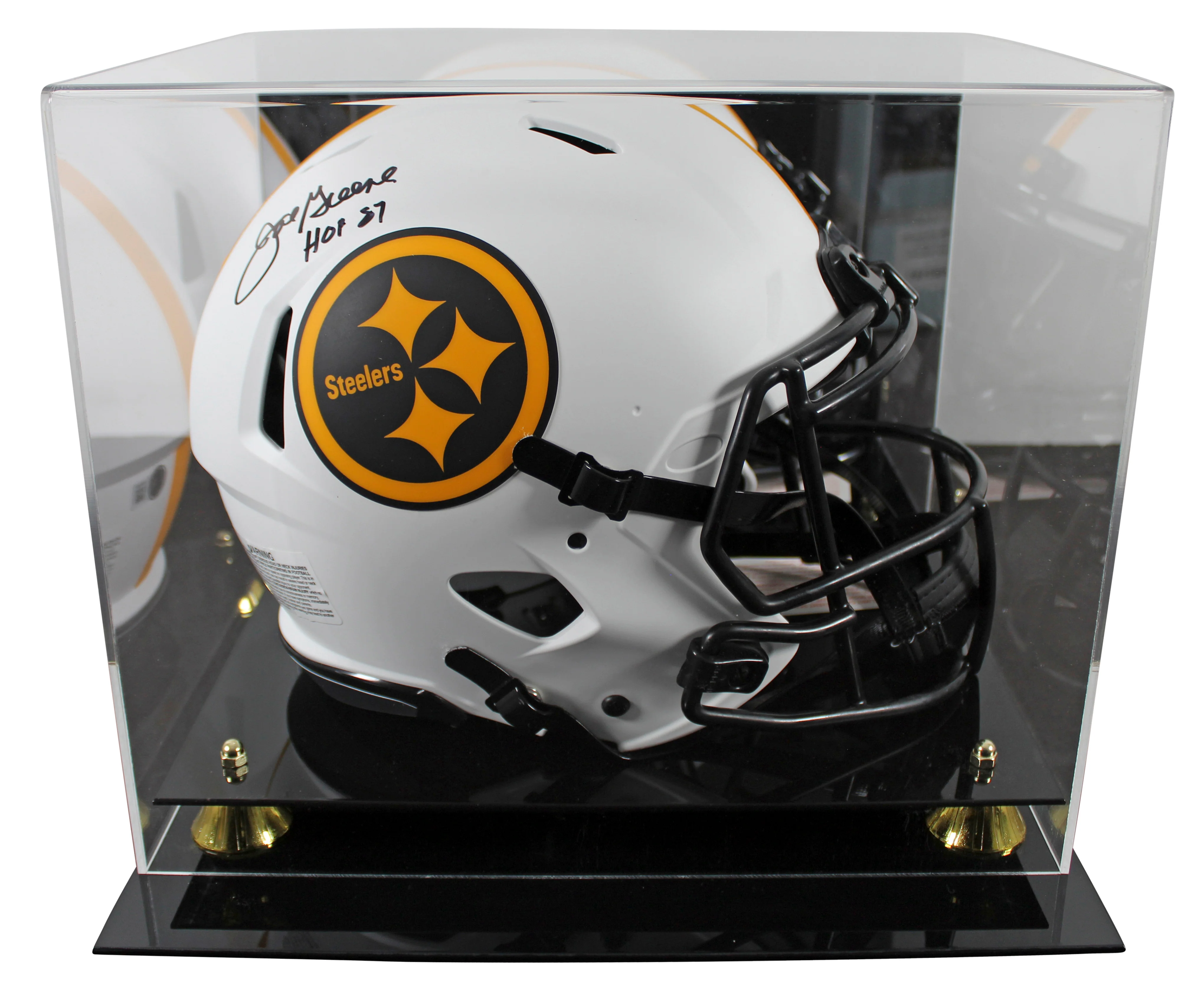 Steelers Joe Greene "HOF 87" Signed Lunar F/S Speed Proline Helmet W/ Case BAS W - Image 2