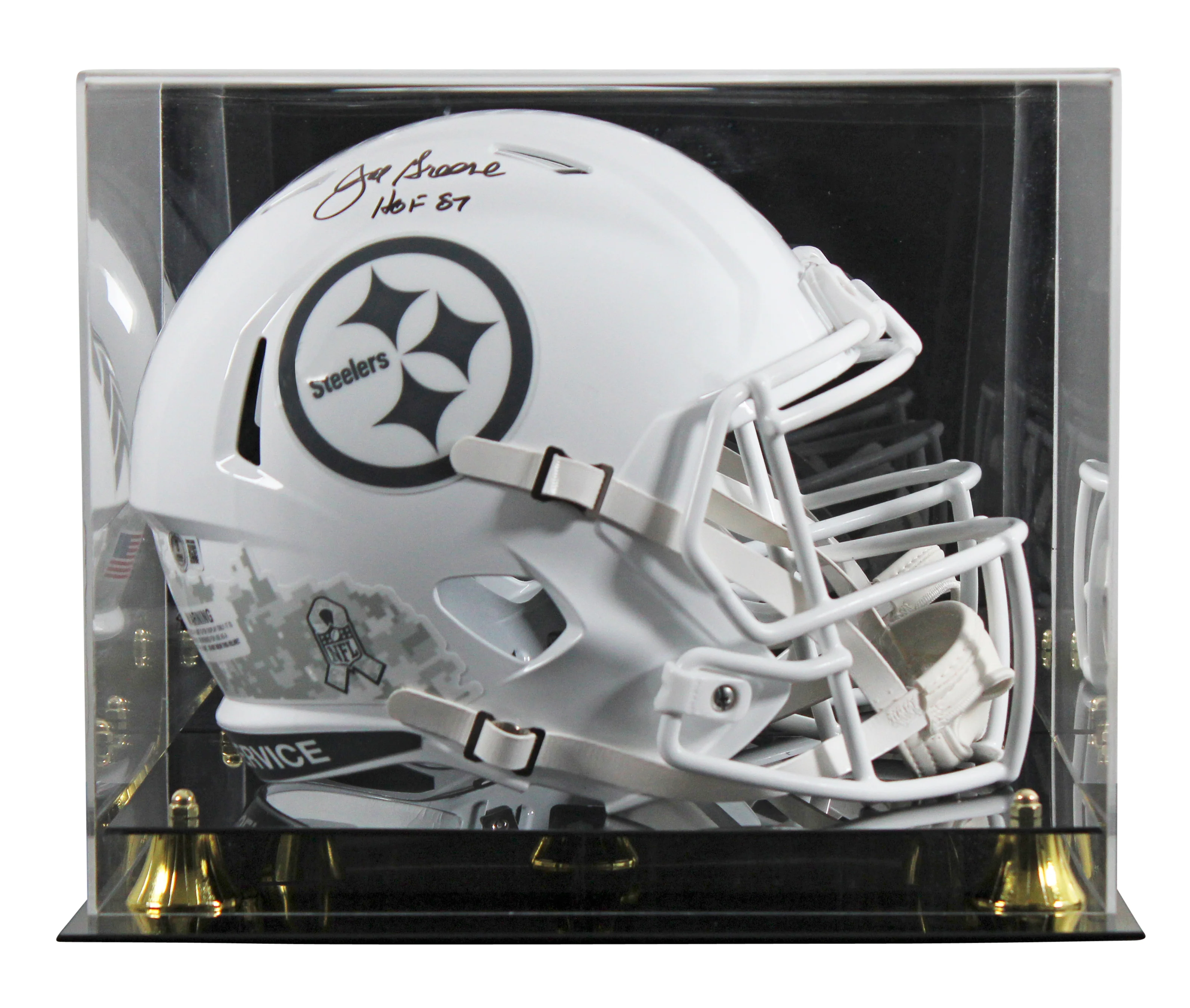 Steelers Joe Greene "HOF 87" Signed STS III F/S Speed Rep Helmet W/ Case BAS Wit - Image 2