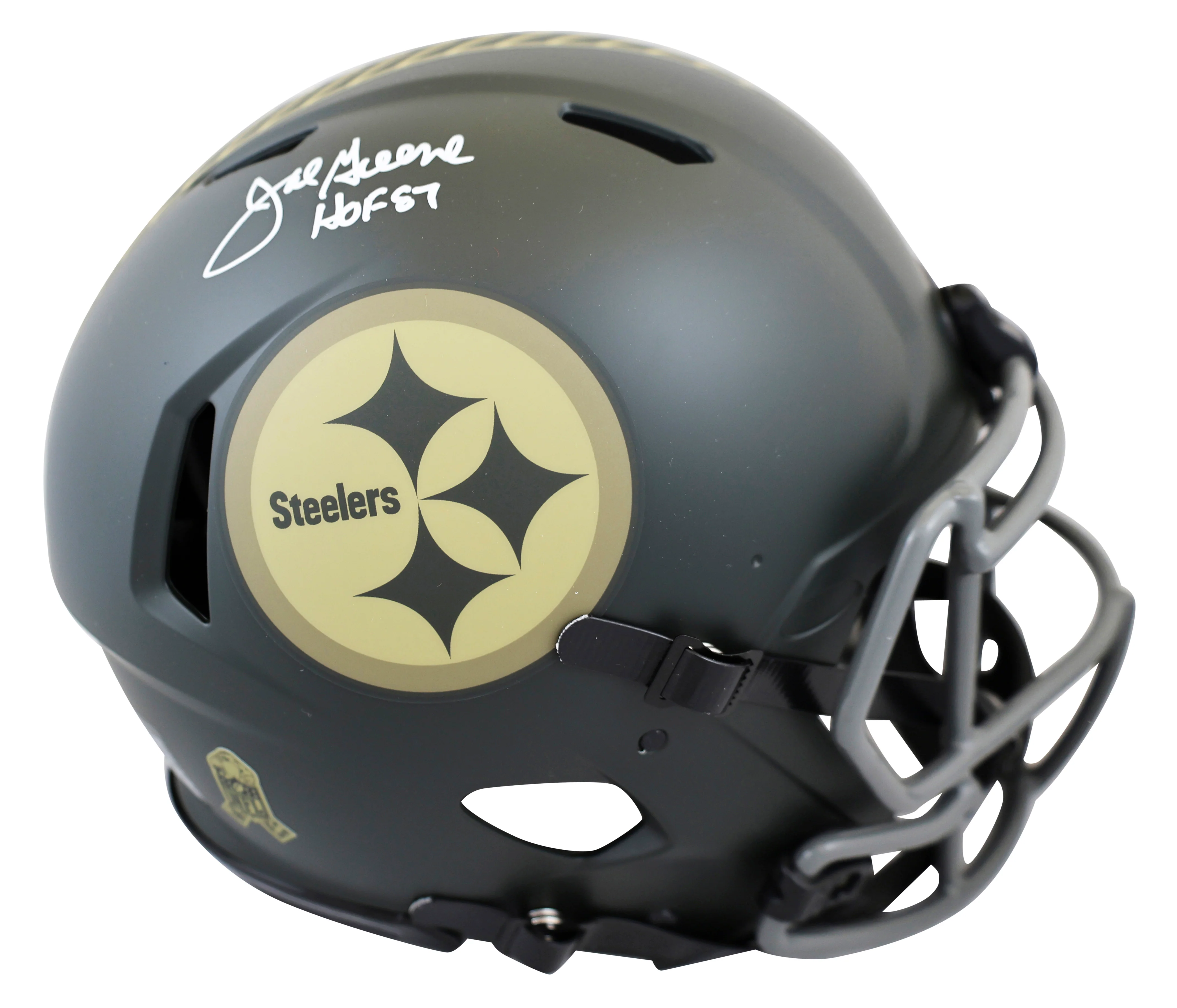 Steelers Joe Greene "HOF 87" Signed STS IV Full Size Speed Proline Helmet BAS W - Image 2