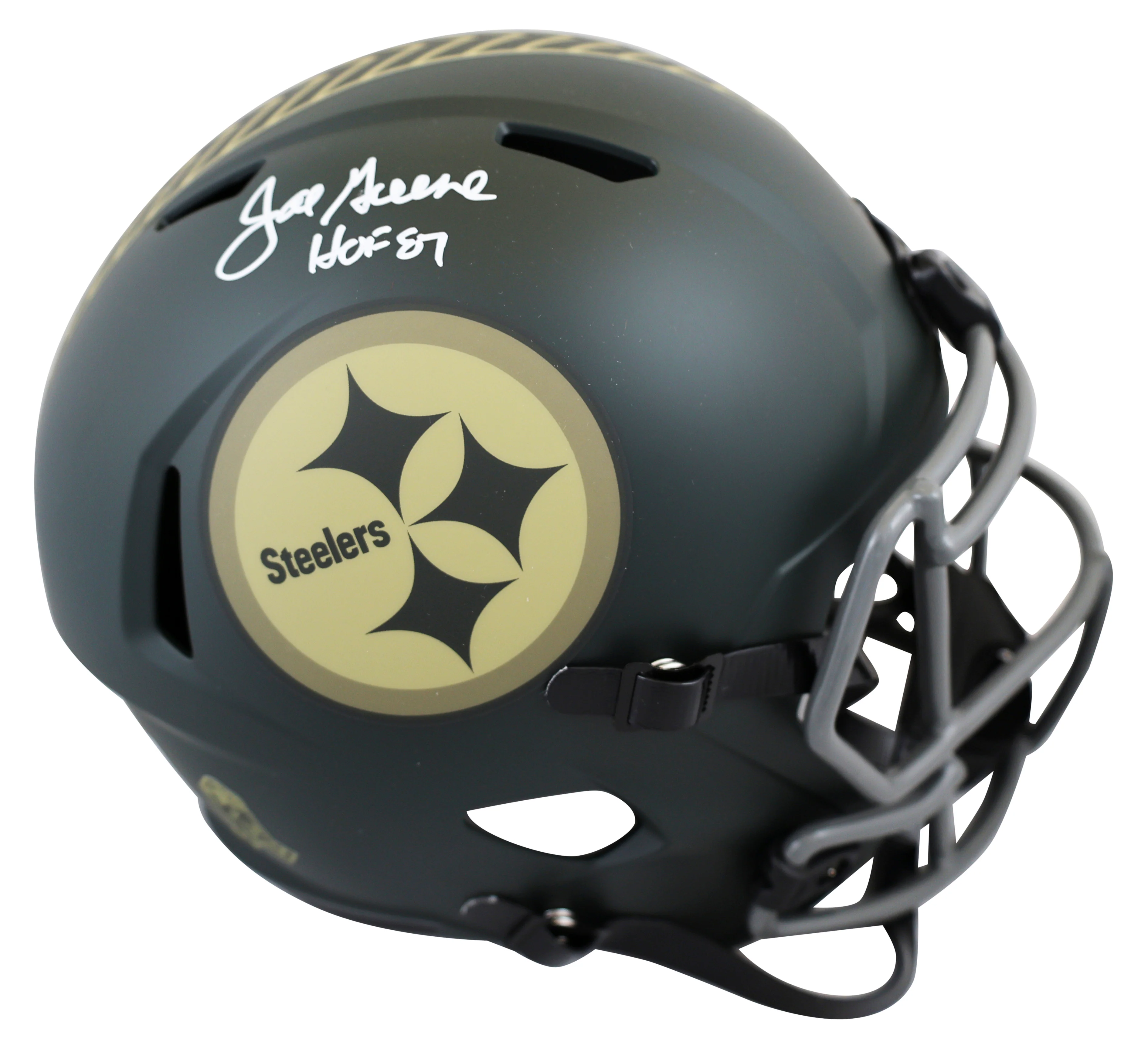 Steelers Joe Greene "HOF 87" Signed STS IV Full Size Speed Rep Helmet BAS Wit - Image 2
