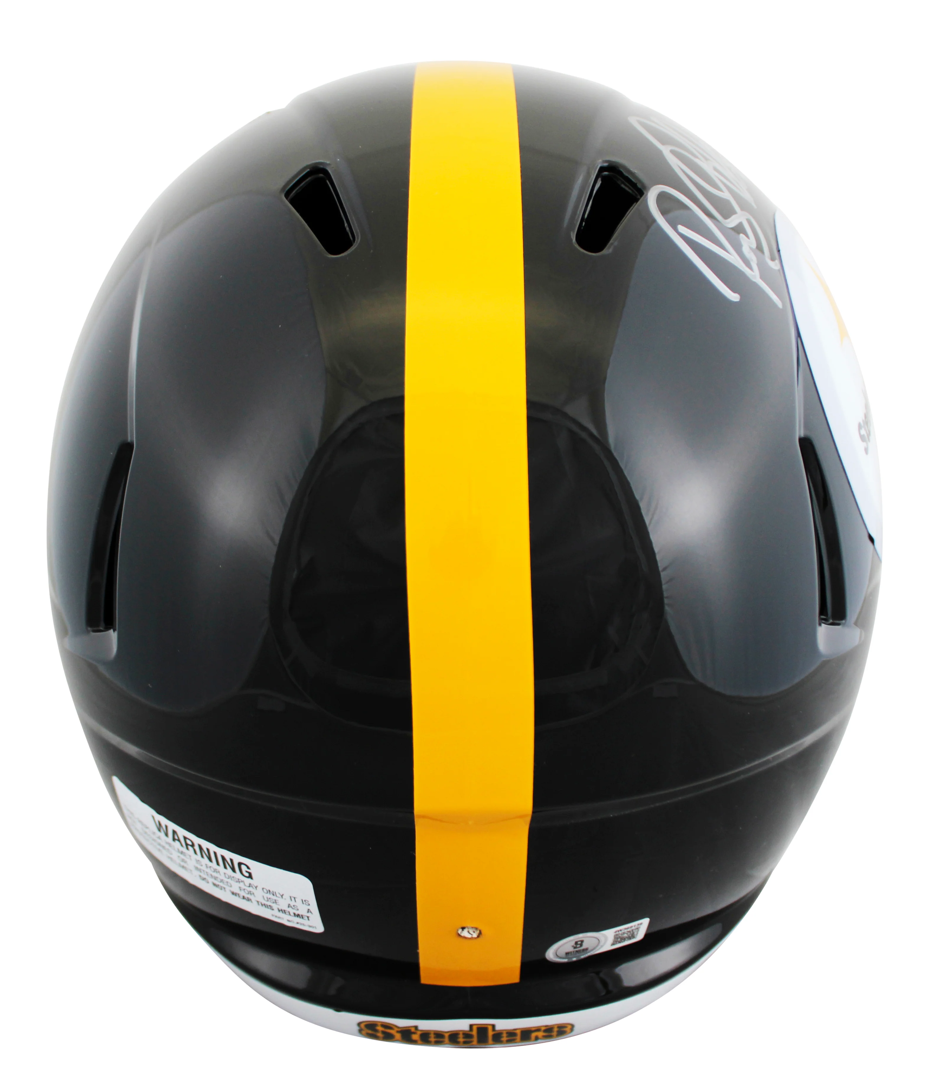 Steelers Rocky Bleier "3x Insc" Signed Full Size Speed Rep Helmet BAS Witnessed - Image 3