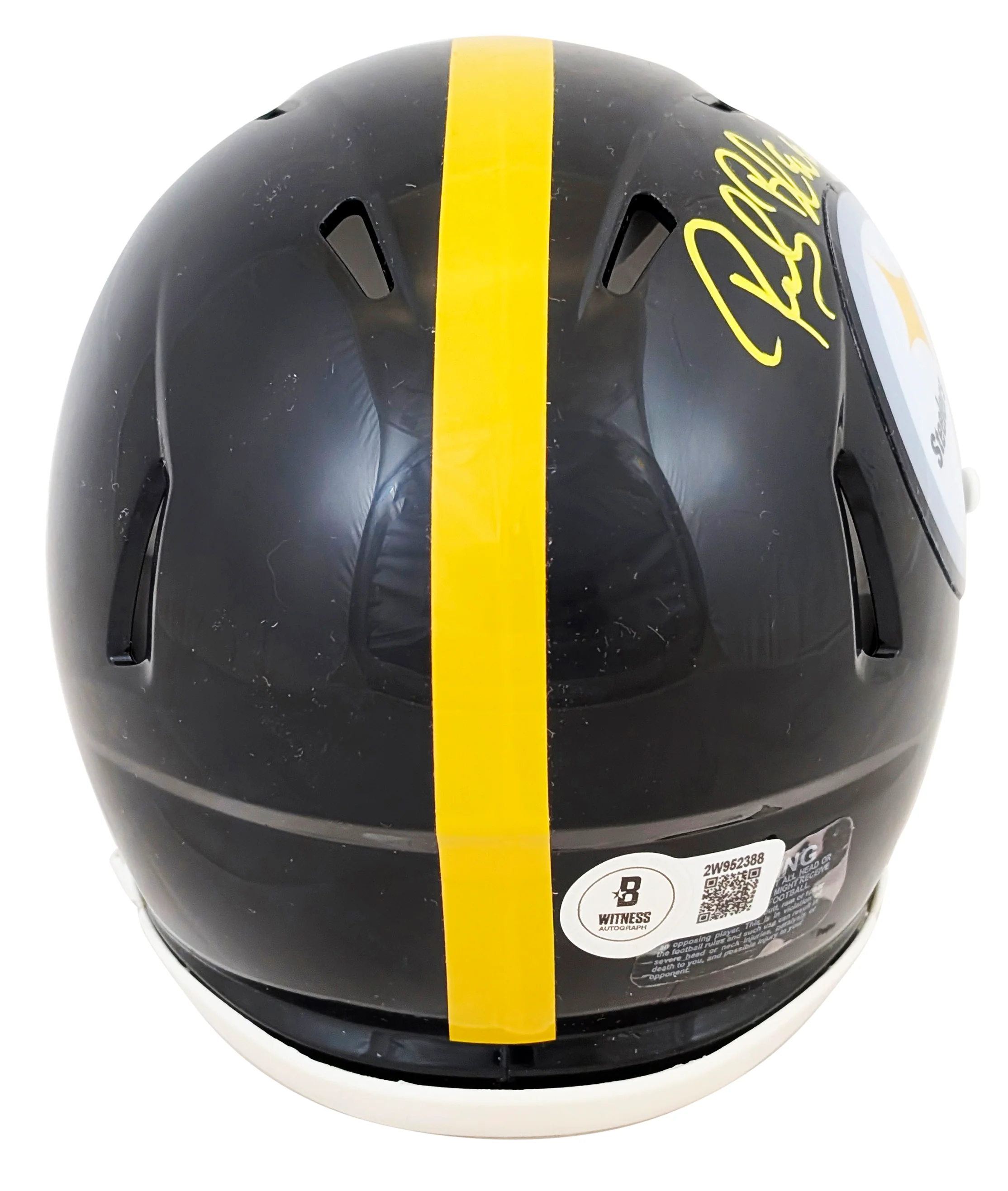 Steelers Rocky Bleier "4x SB Champs" Signed Speed Mini Helmet W/ Case BAS Wit - Image 4