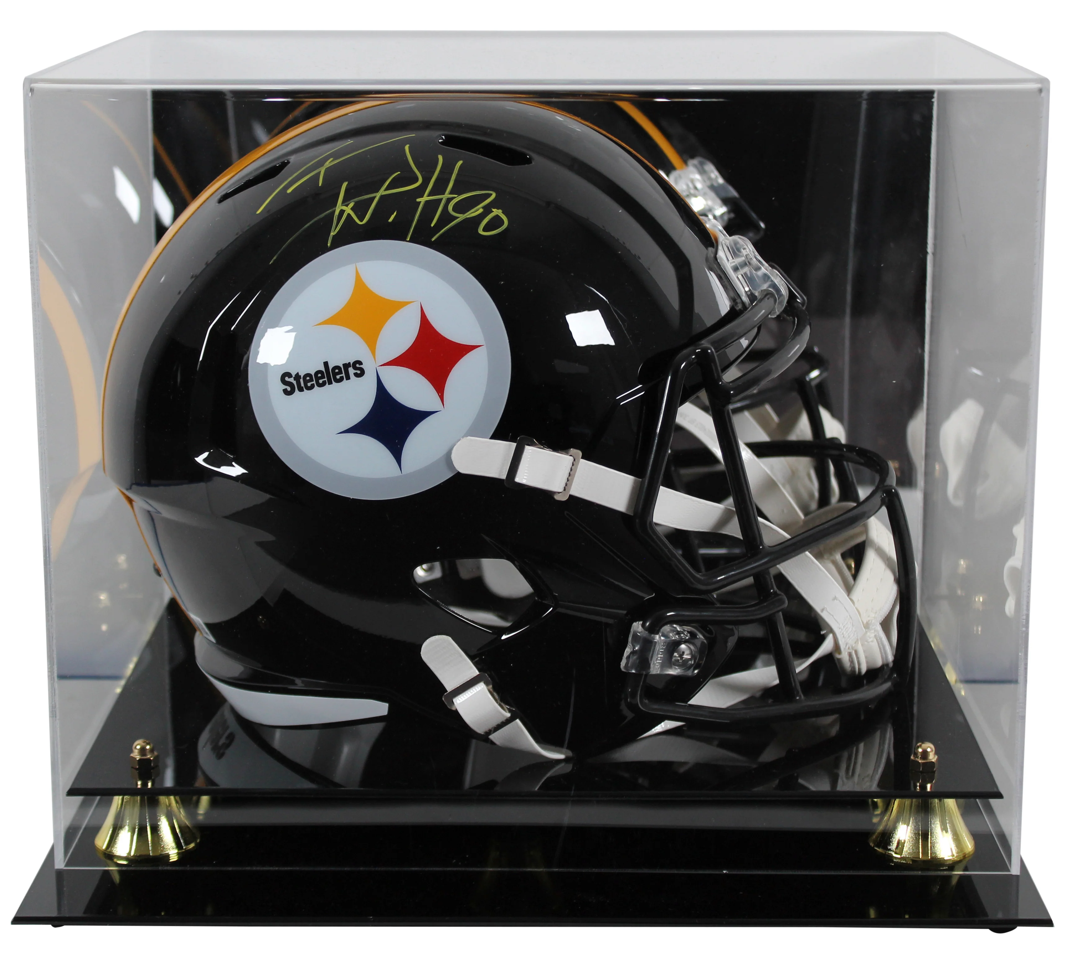 Steelers T.J. Watt Authentic Signed Full Size Speed Rep Helmet W/ Case JSA Wit - Image 2