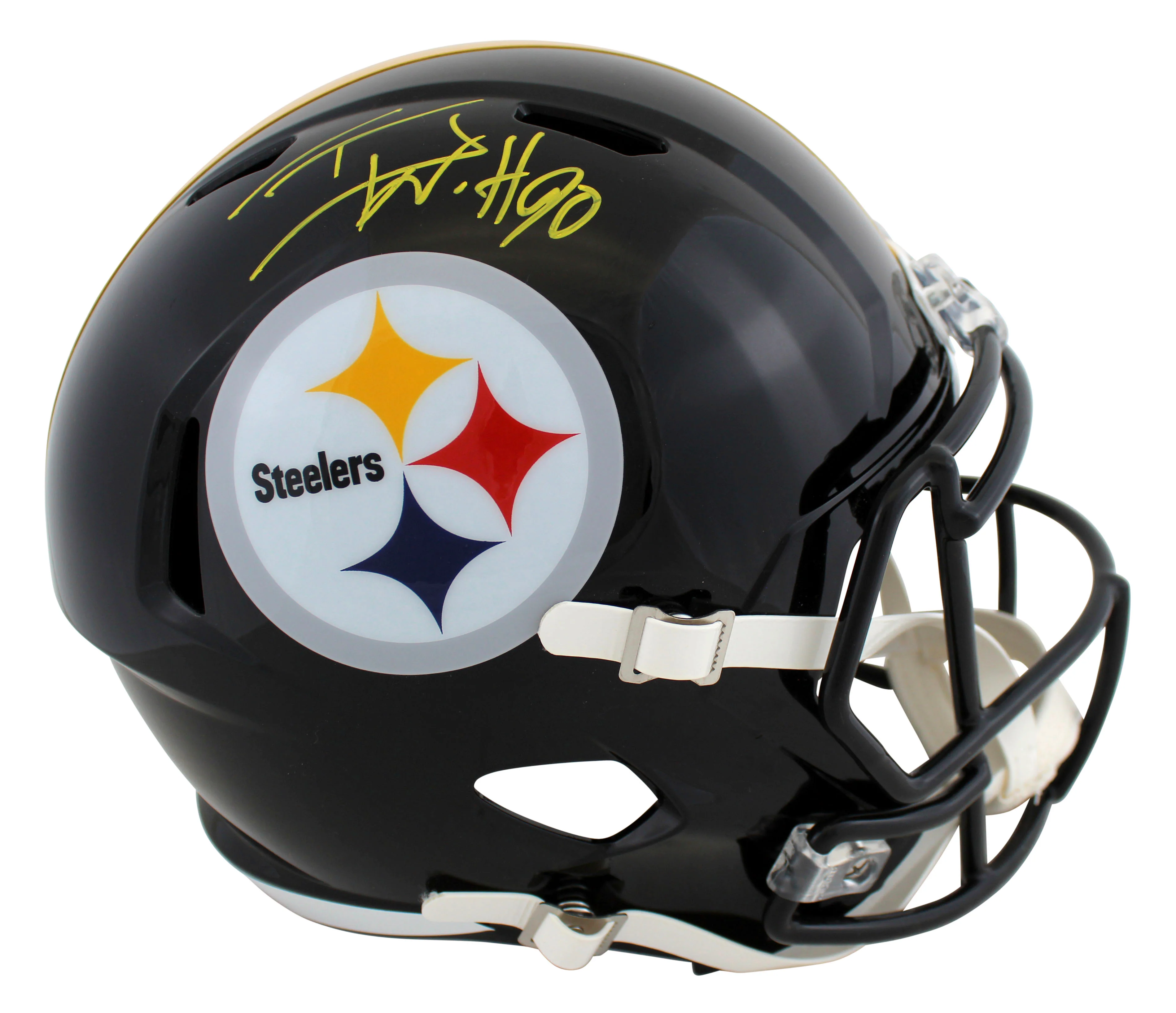 Steelers T.J. Watt Authentic Signed Full Size Speed Rep Helmet W/ Case JSA Wit - Image 3