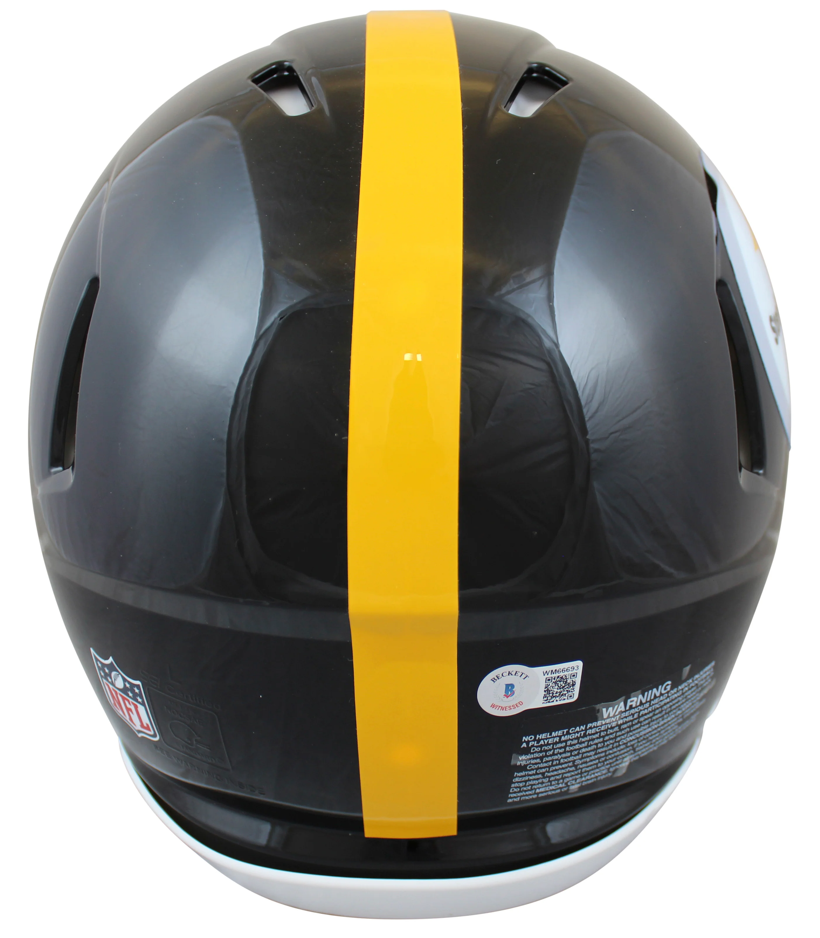 Steelers Troy Polamalu HOF 20 F/S Speed Proline Helmet w/ Yellow Sig w/ Case BAS - Image 4