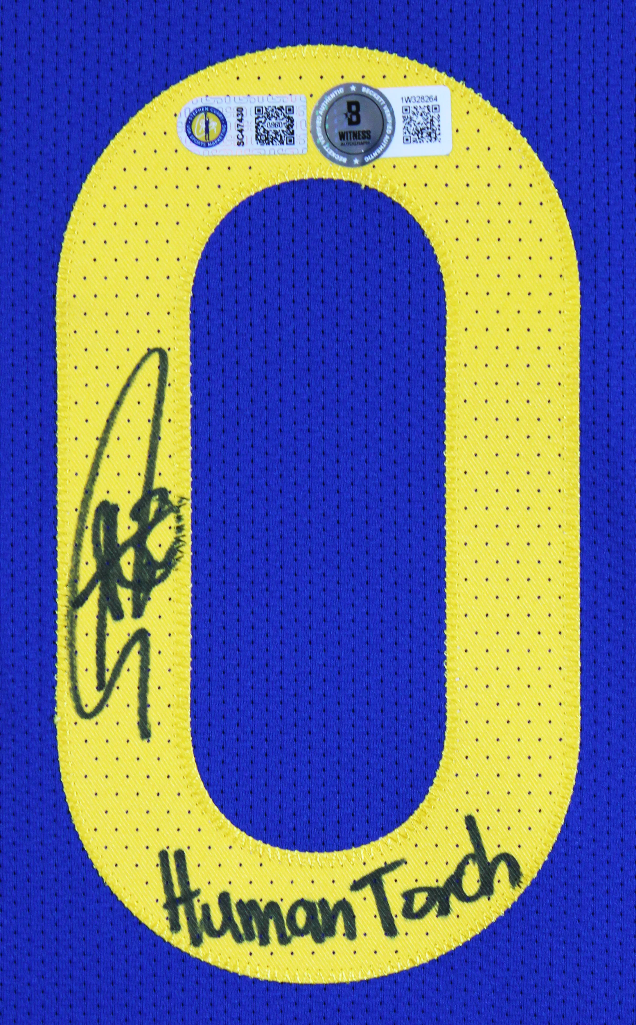 Stephen Curry "Human Torch" Signed Blue Nike Icon Edition Authentic Jersey BAS W - Image 4