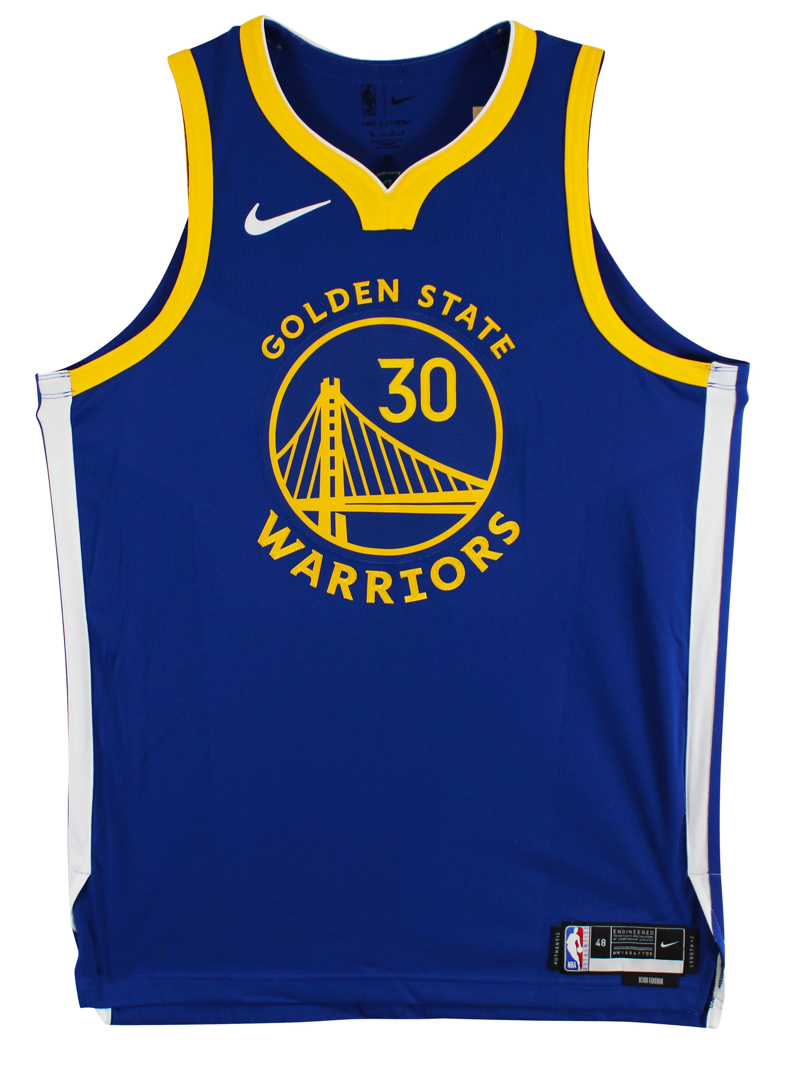 Stephen Curry "Human Torch" Signed Blue Nike Icon Edition Authentic Jersey BAS W - Image 5