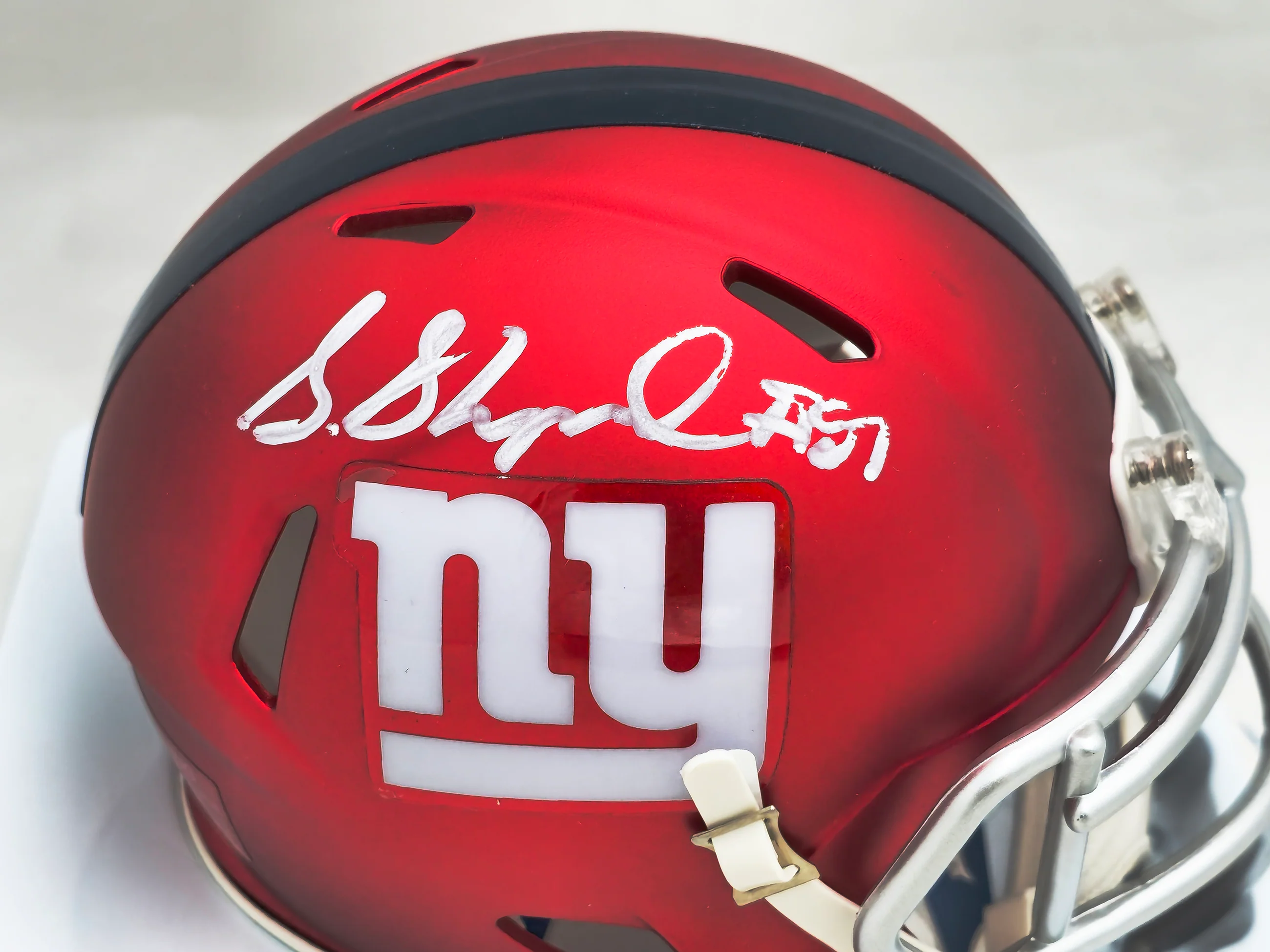 Sterling Shepard Autographed New York Giants Blaze Red Mini Helmet Beckett BAS #E02711 - Image 2