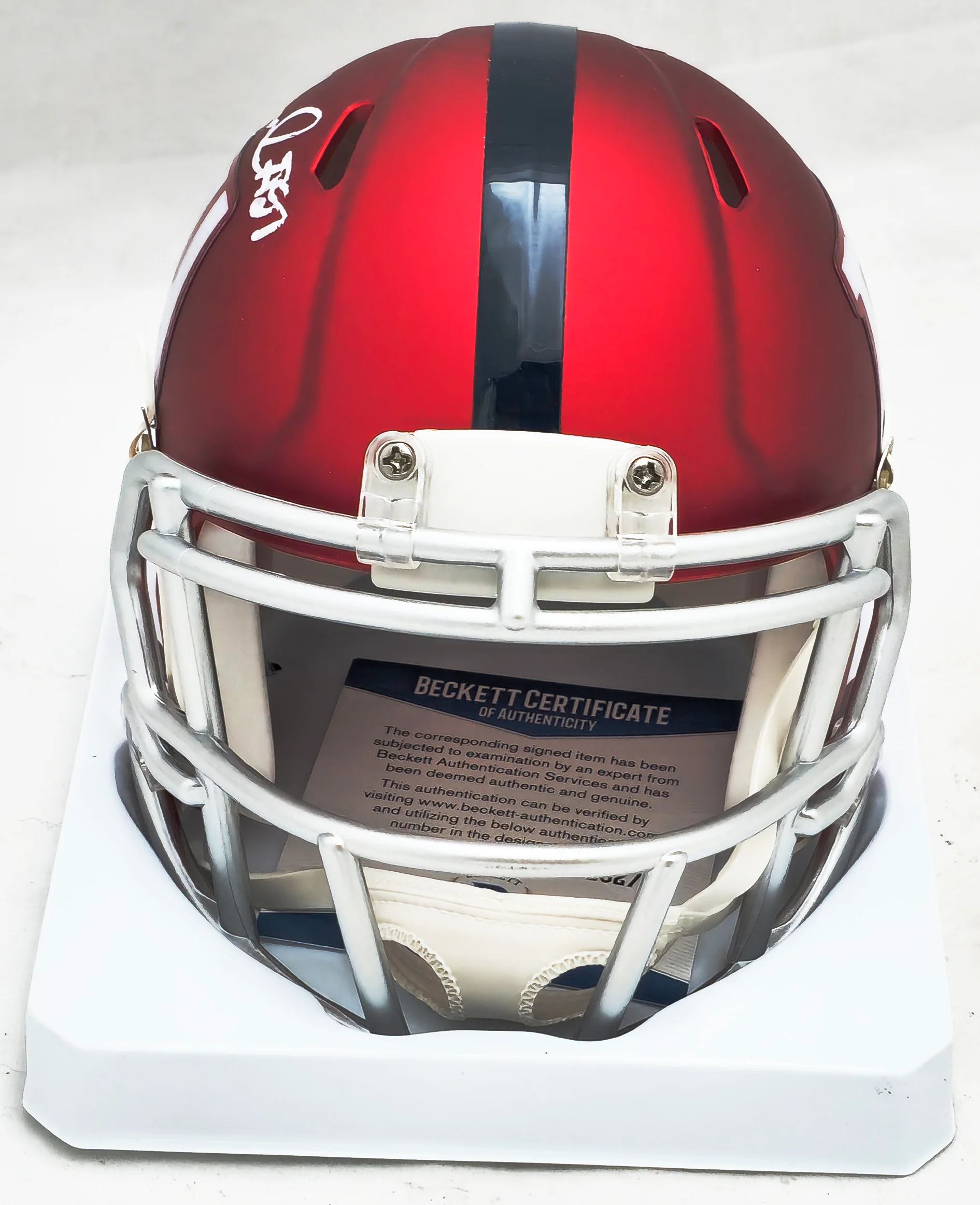 Sterling Shepard Autographed New York Giants Blaze Red Mini Helmet Beckett BAS #E02711 - Image 3
