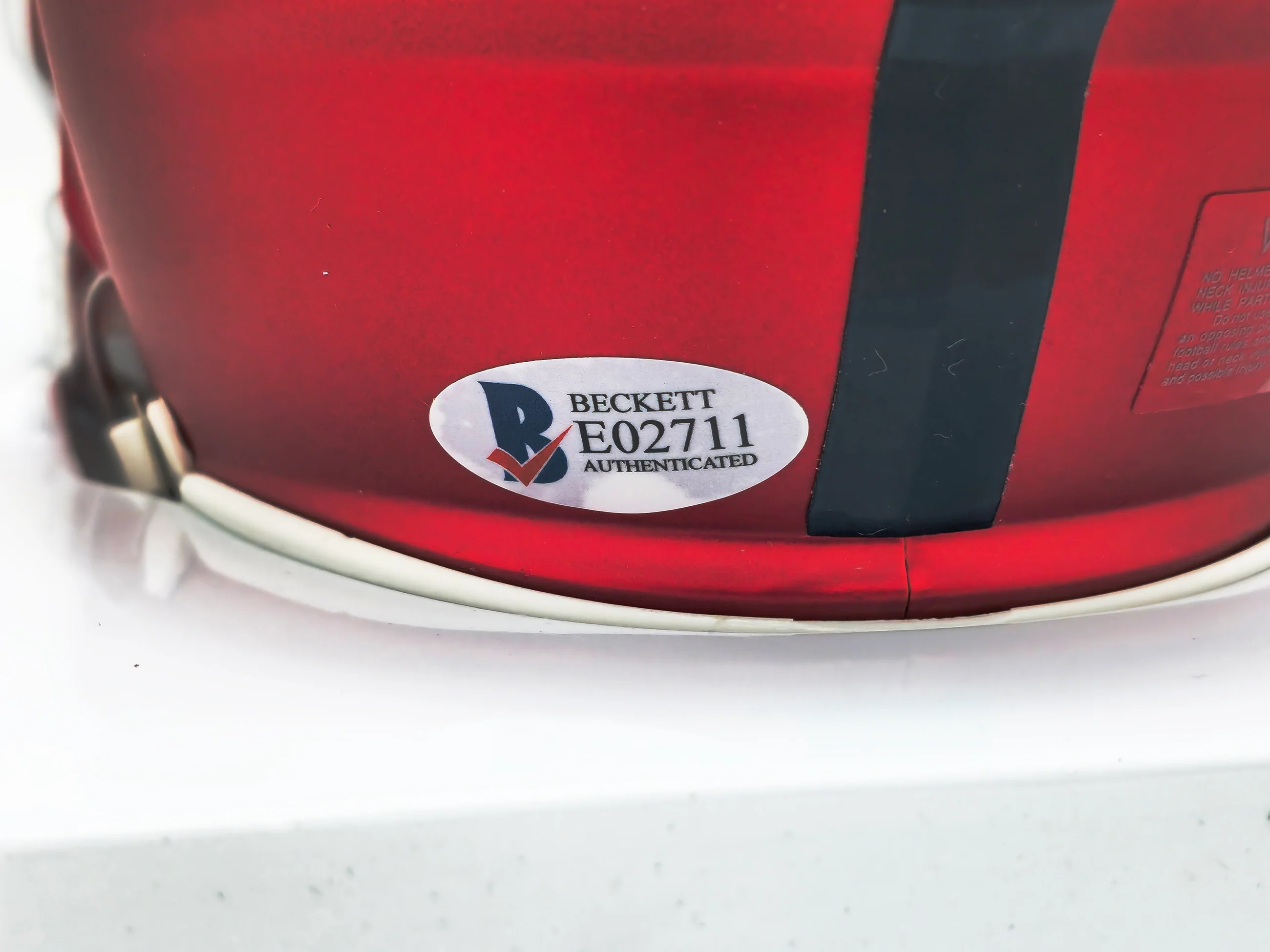 Sterling Shepard Autographed New York Giants Blaze Red Mini Helmet Beckett BAS #E02711 - Image 5