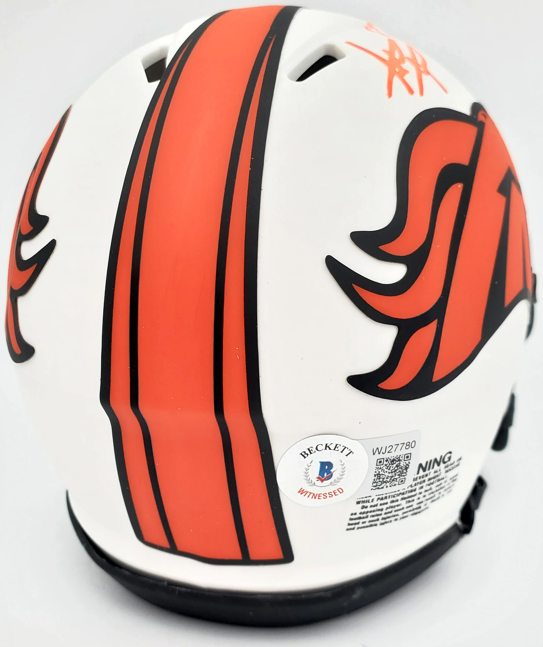 Steve Atwater Autographed Denver Broncos Lunar Eclipse White Speed Mini Helmet Beckett BAS QR Stock #192620 - Image 3