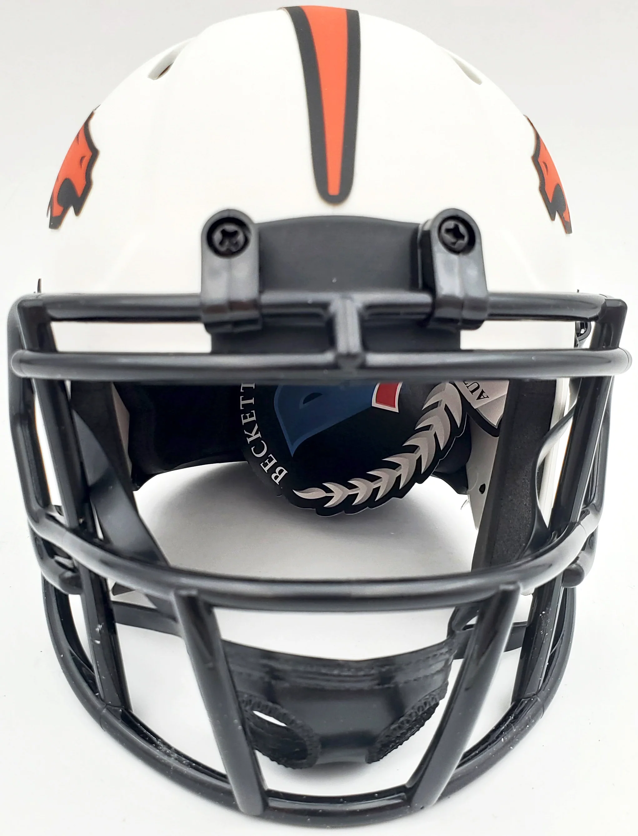Steve Atwater Autographed Denver Broncos Lunar Eclipse White Speed Mini Helmet Beckett BAS QR Stock #192620 - Image 5