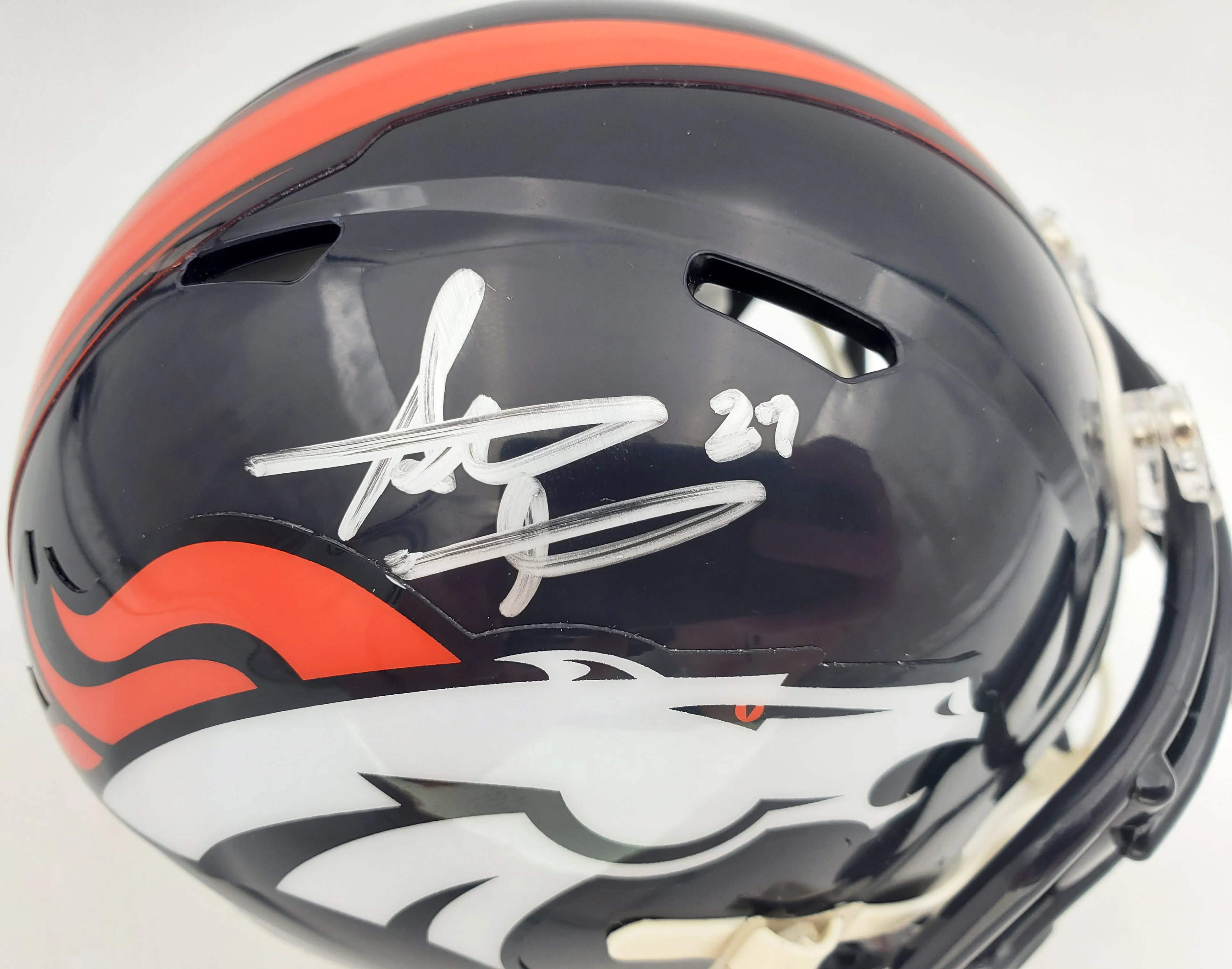 Steve Atwater Autographed Denver Broncos Speed Mini Helmet Beckett BAS Stock #177486 - Image 2