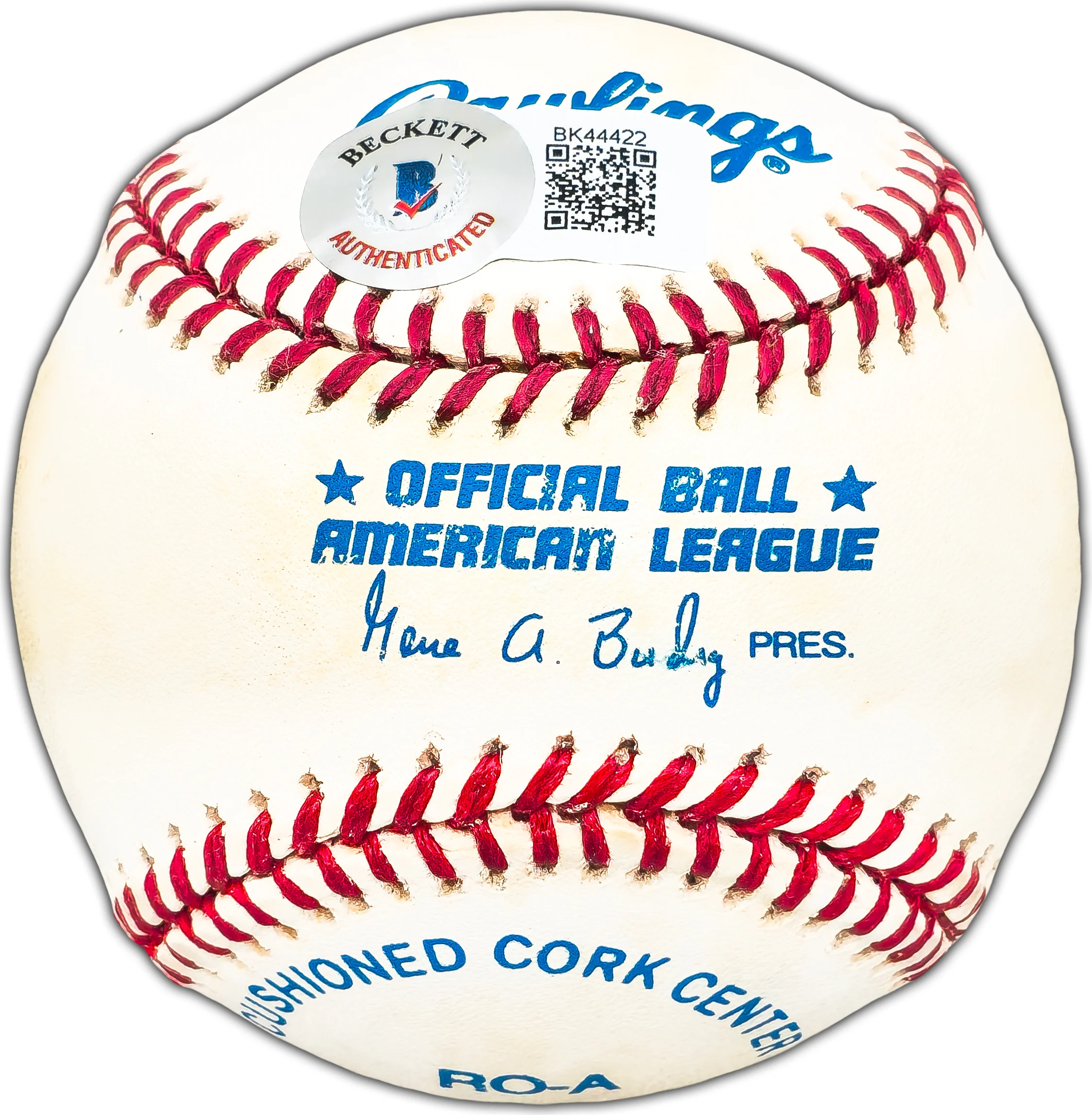 Steve Barber Autographed Official AL Baseball New York Yankees, Baltimore Orioles Beckett BAS #BK44422 - Image 2