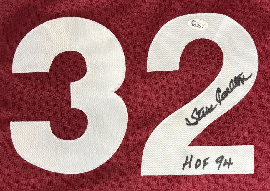 Steve Carlton Philadelphia Signed Maroon Baseball Jersey HOF 94 JSA Hologram - Image 2