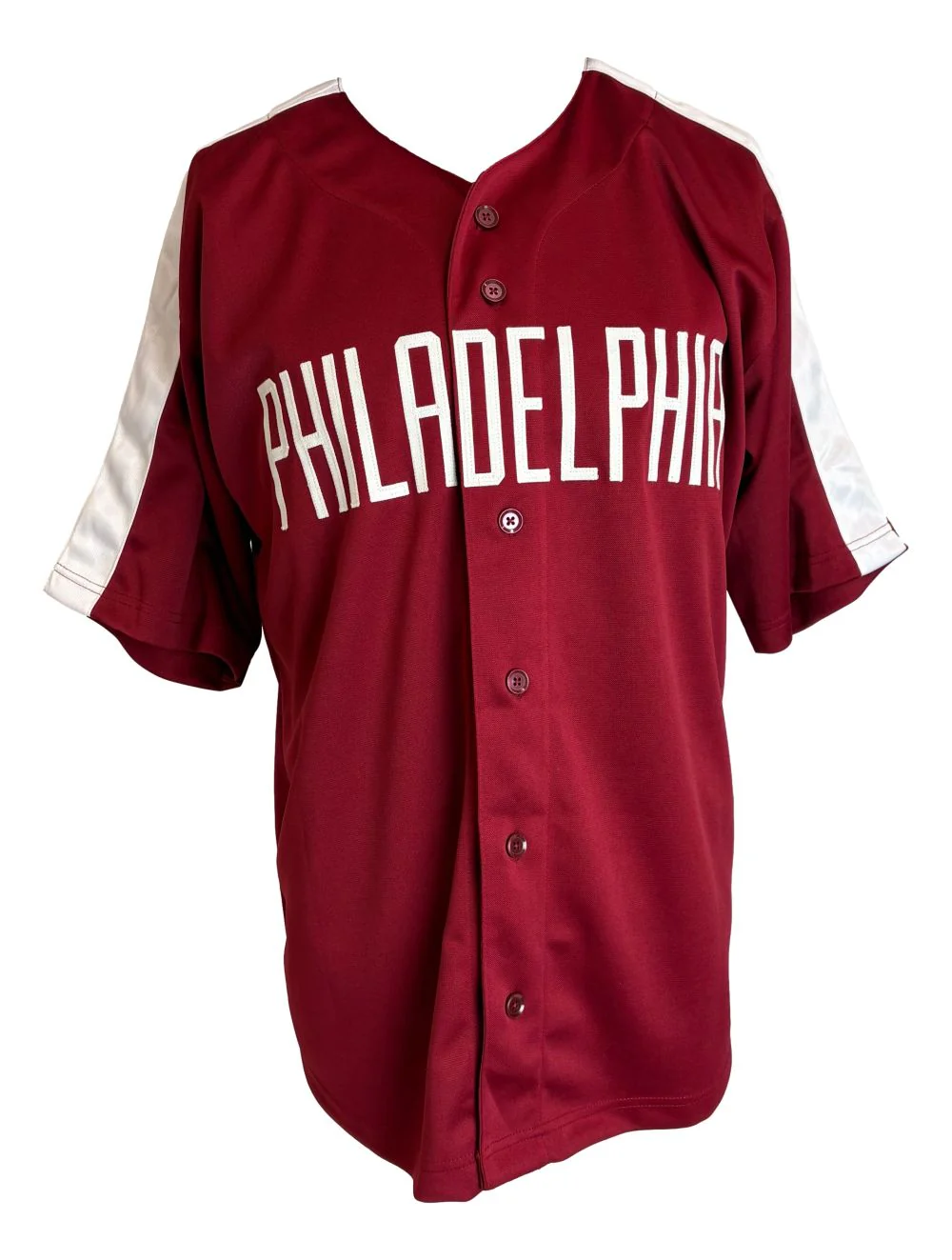 Steve Carlton Philadelphia Signed Maroon Baseball Jersey HOF 94 JSA Hologram - Image 3