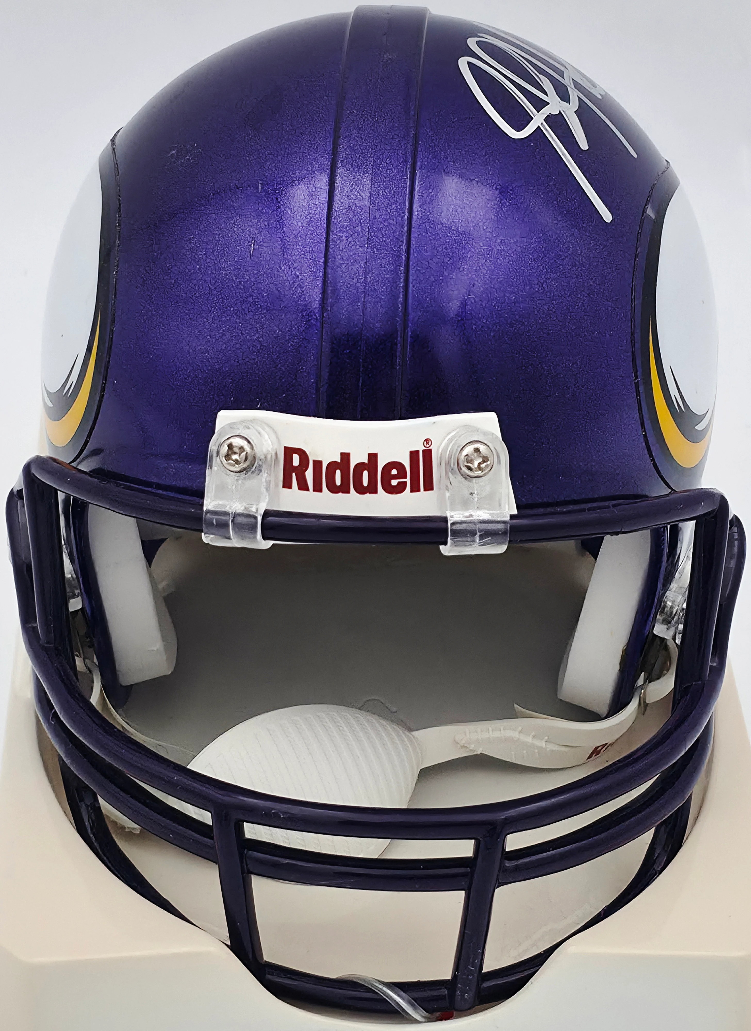 Steve Hutchinson Autographed Minnesota Vikings Purple Mini Helmet Beckett BAS QR #BS30342 - Image 3