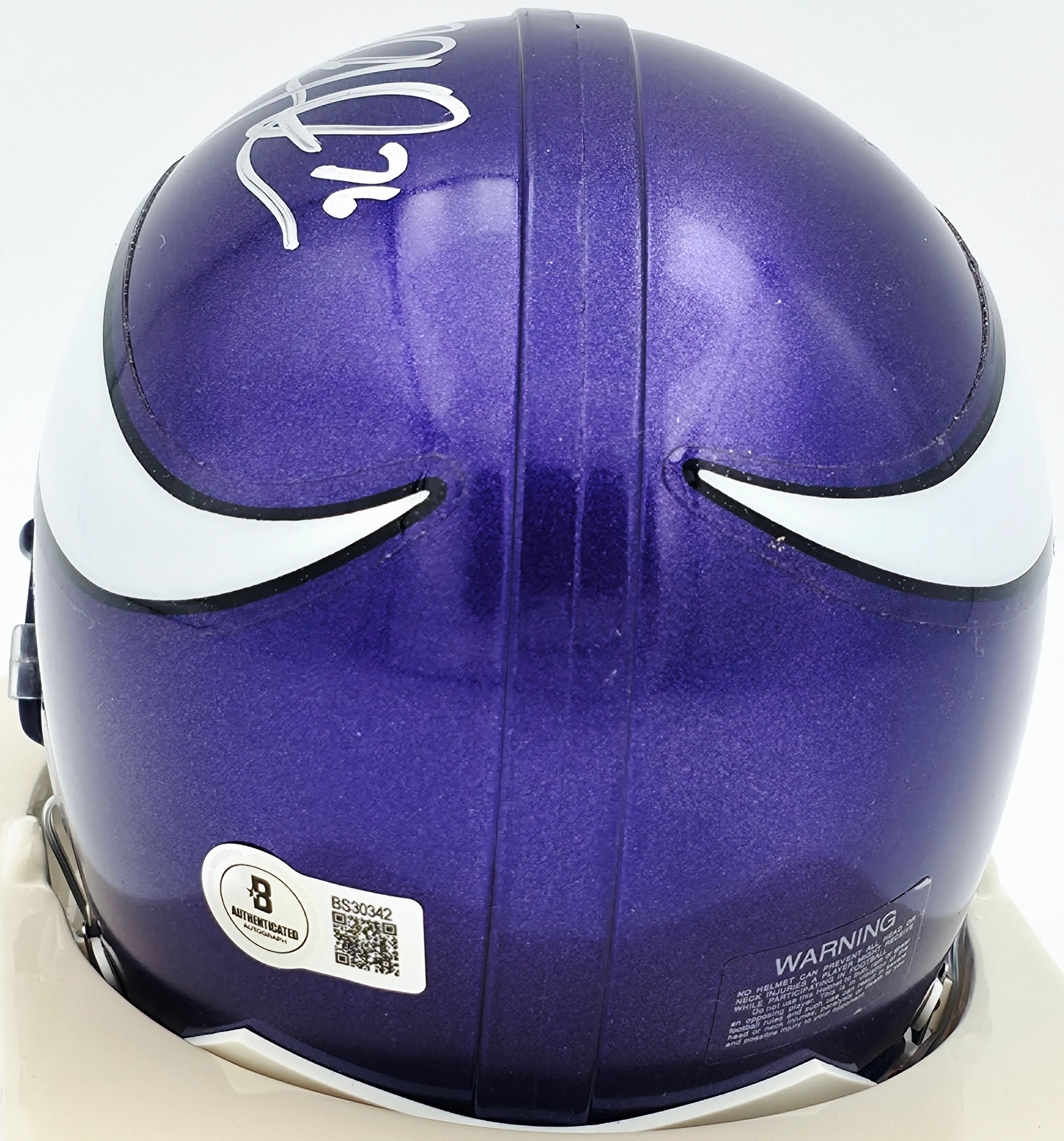 Steve Hutchinson Autographed Minnesota Vikings Purple Mini Helmet Beckett BAS QR #BS30342 - Image 4